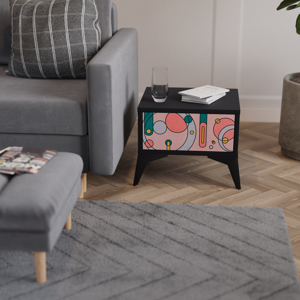 GOSSAMER ECHOES Mesa de Cabeceira em Acabamento Preto