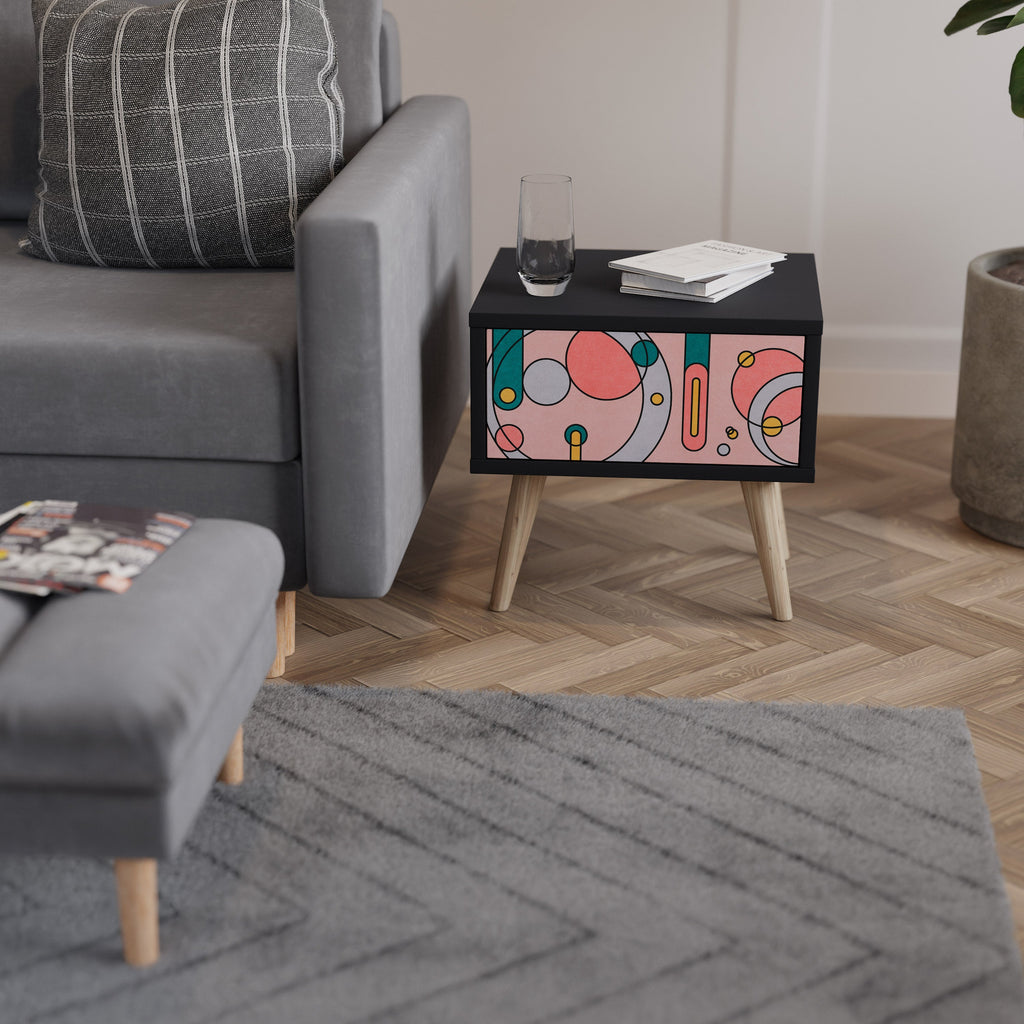 GOSSAMER ECHOES Mesa de Cabeceira em Acabamento Preto