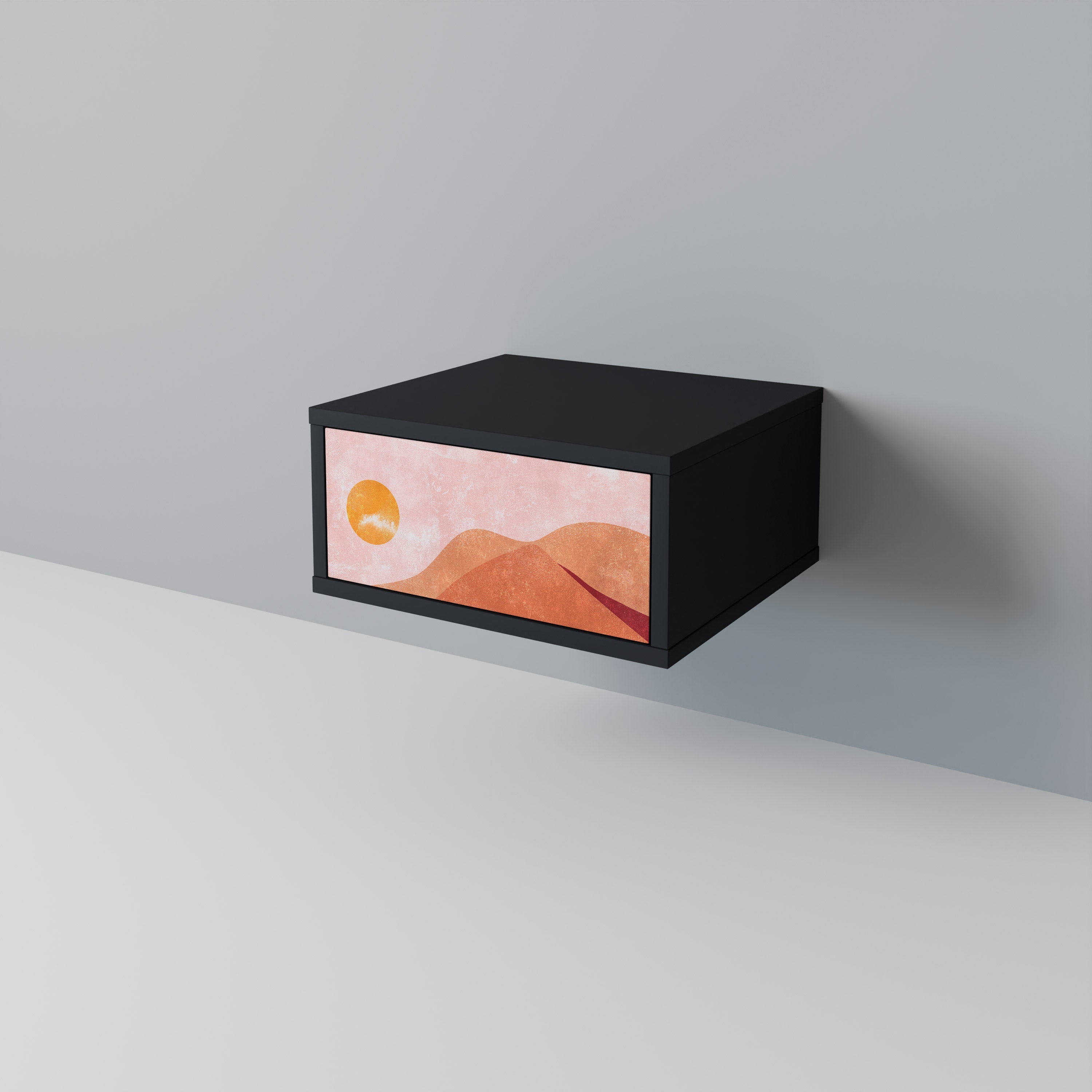 LUMINOUS SUNLIGHT Mesa de Cabeceira em Acabamento Preto