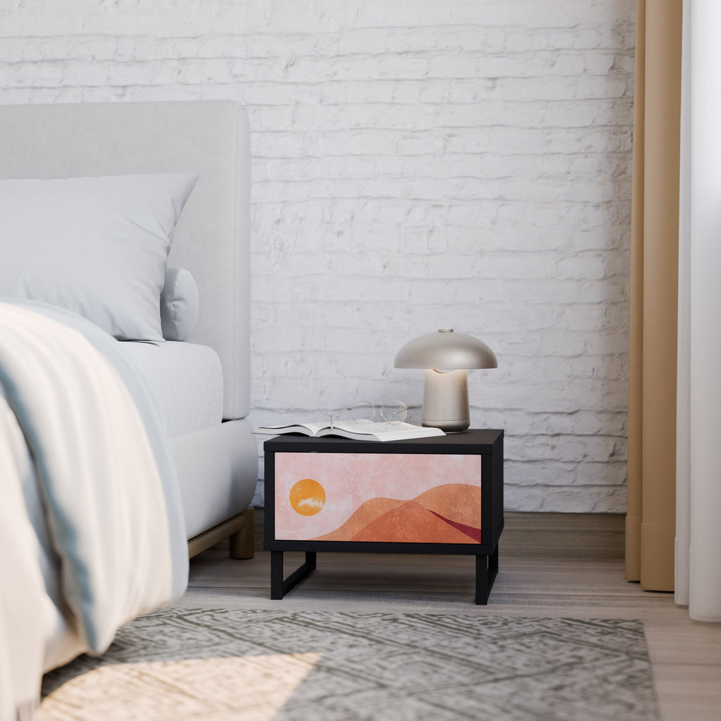 LUMINOUS SUNLIGHT Mesa de Cabeceira em Acabamento Preto