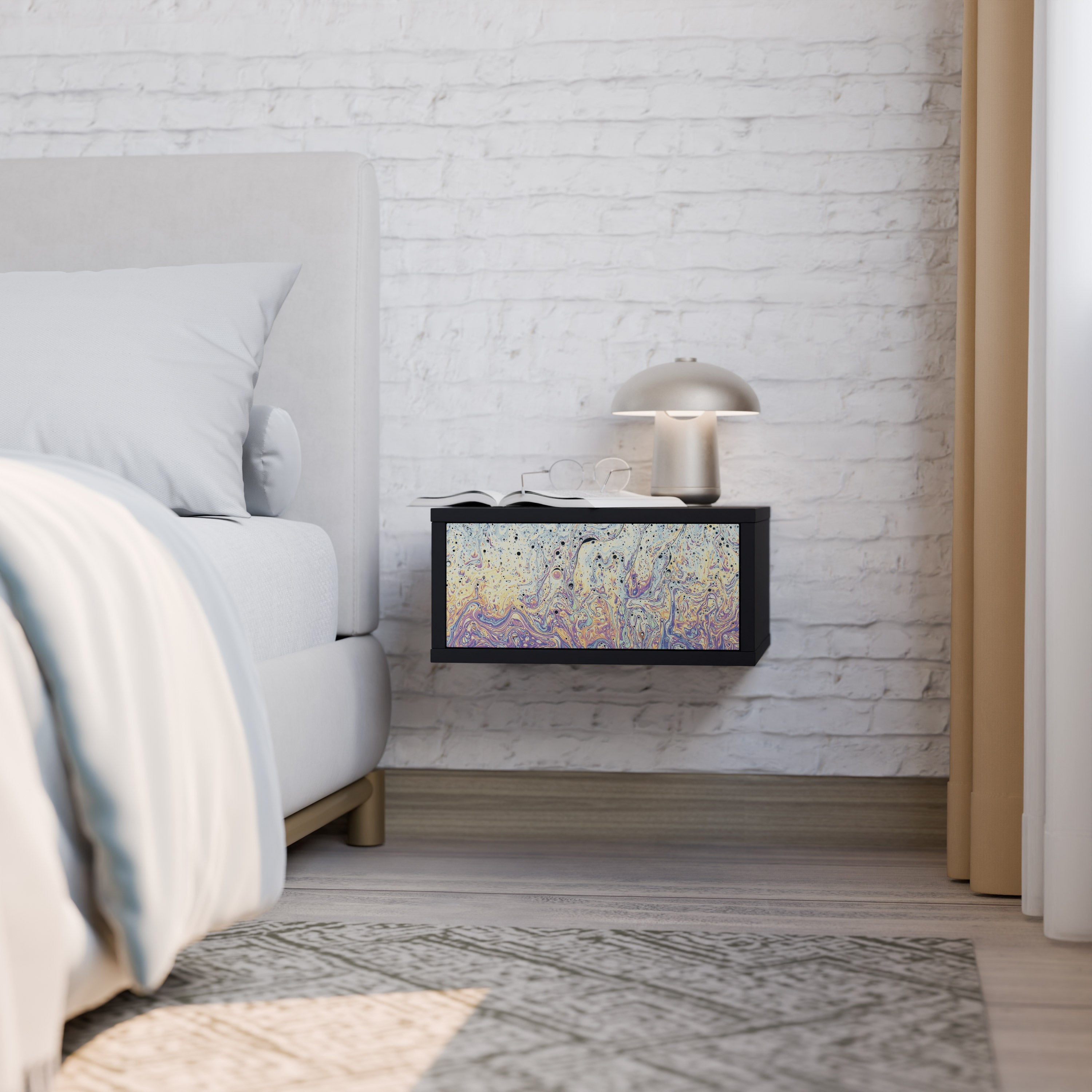 MOSAIC OF COLORS Mesa de Cabeceira em Acabamento Preto