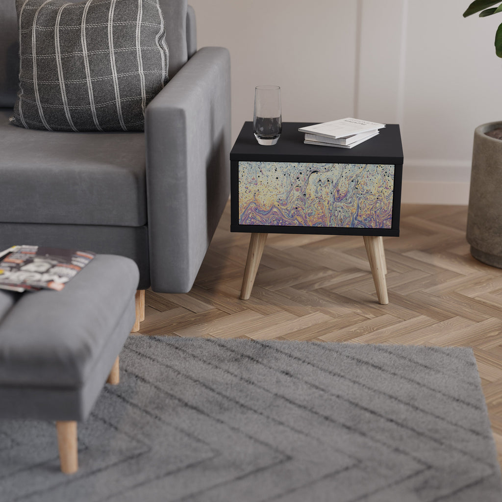 MOSAIC OF COLORS Mesa de Cabeceira em Acabamento Preto