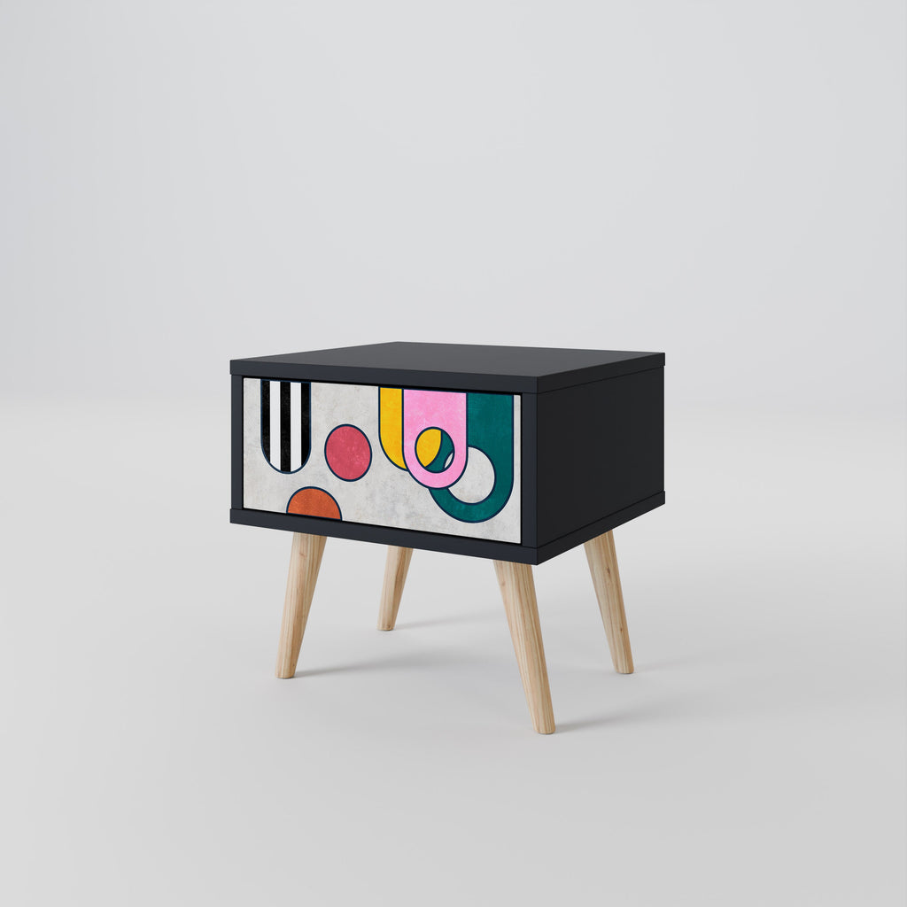 COOL STORY Mesa de Cabeceira em Acabamento Preto