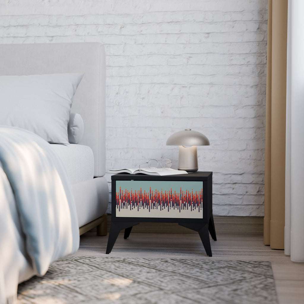 CHROMA CONTOURS Mesa de Cabeceira em Acabamento Preto