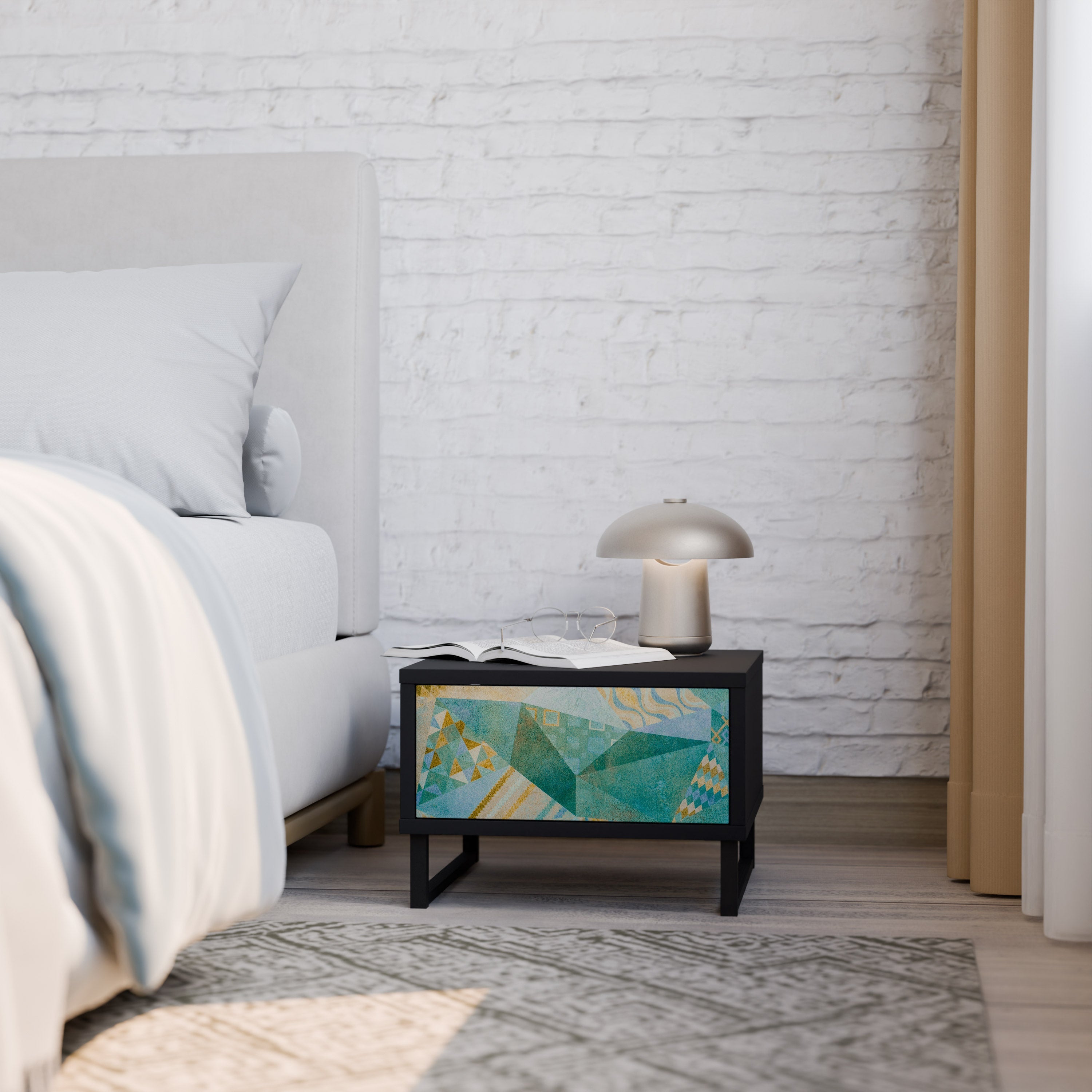 SPECTRUM SPLENDOR Mesa de Cabeceira em Acabamento Preto