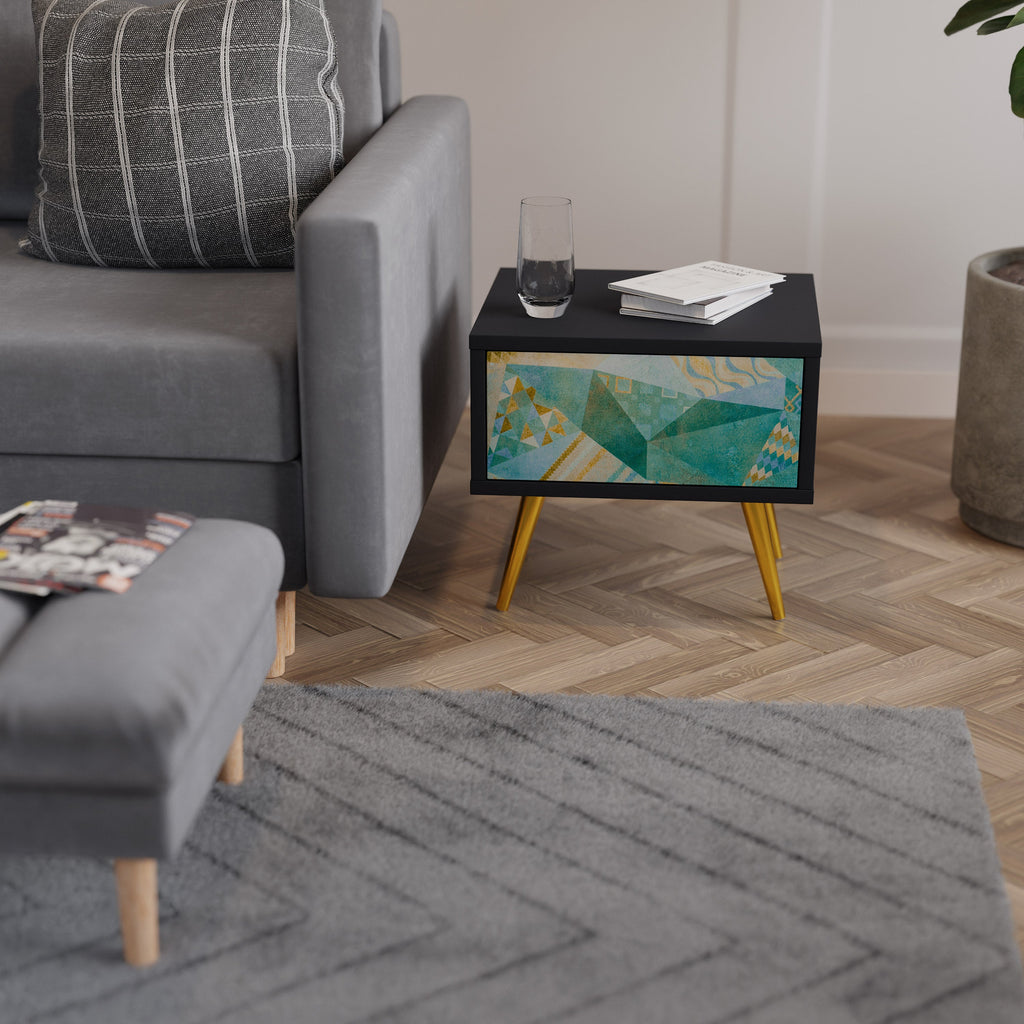 SPECTRUM SPLENDOR Mesa de Cabeceira em Acabamento Preto