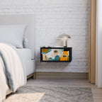 ABSTRACT FACES Mesa de Cabeceira em Acabamento Preto