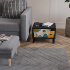 ABSTRACT FACES Mesa de Cabeceira em Acabamento Preto