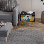 ABSTRACT FACES Mesa de Cabeceira em Acabamento Preto