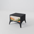 WATERCOLOUR PEAKS Nightstand in Black Finish