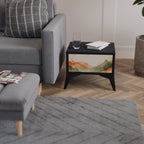 WATERCOLOUR PEAKS Nightstand in Black Finish