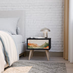WATERCOLOUR PEAKS Nightstand in Black Finish