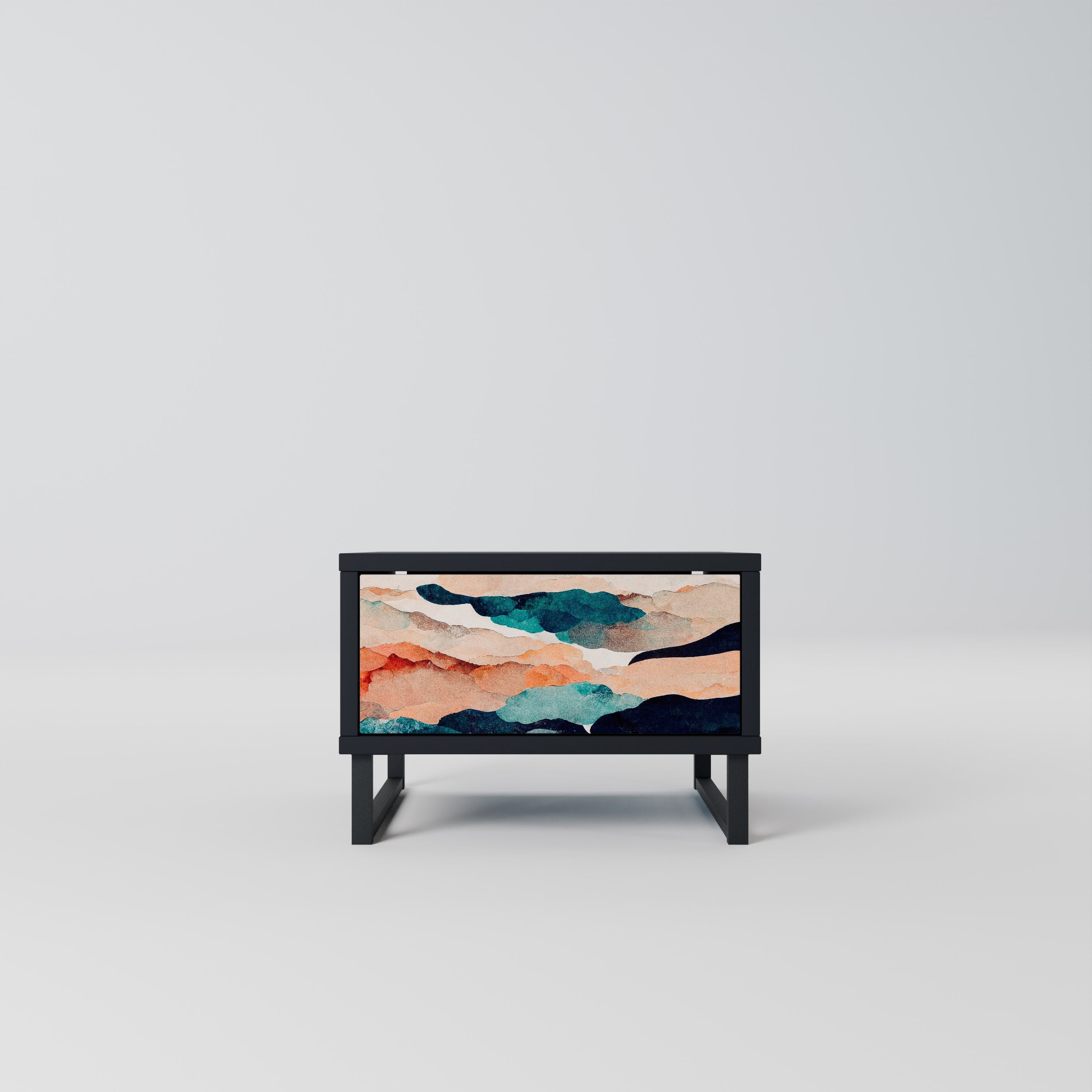 ABSTRACT LANDSCAPE Mesa de Cabeceira em Acabamento Preto