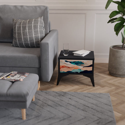 ABSTRACT LANDSCAPE Mesa de Cabeceira em Acabamento Preto