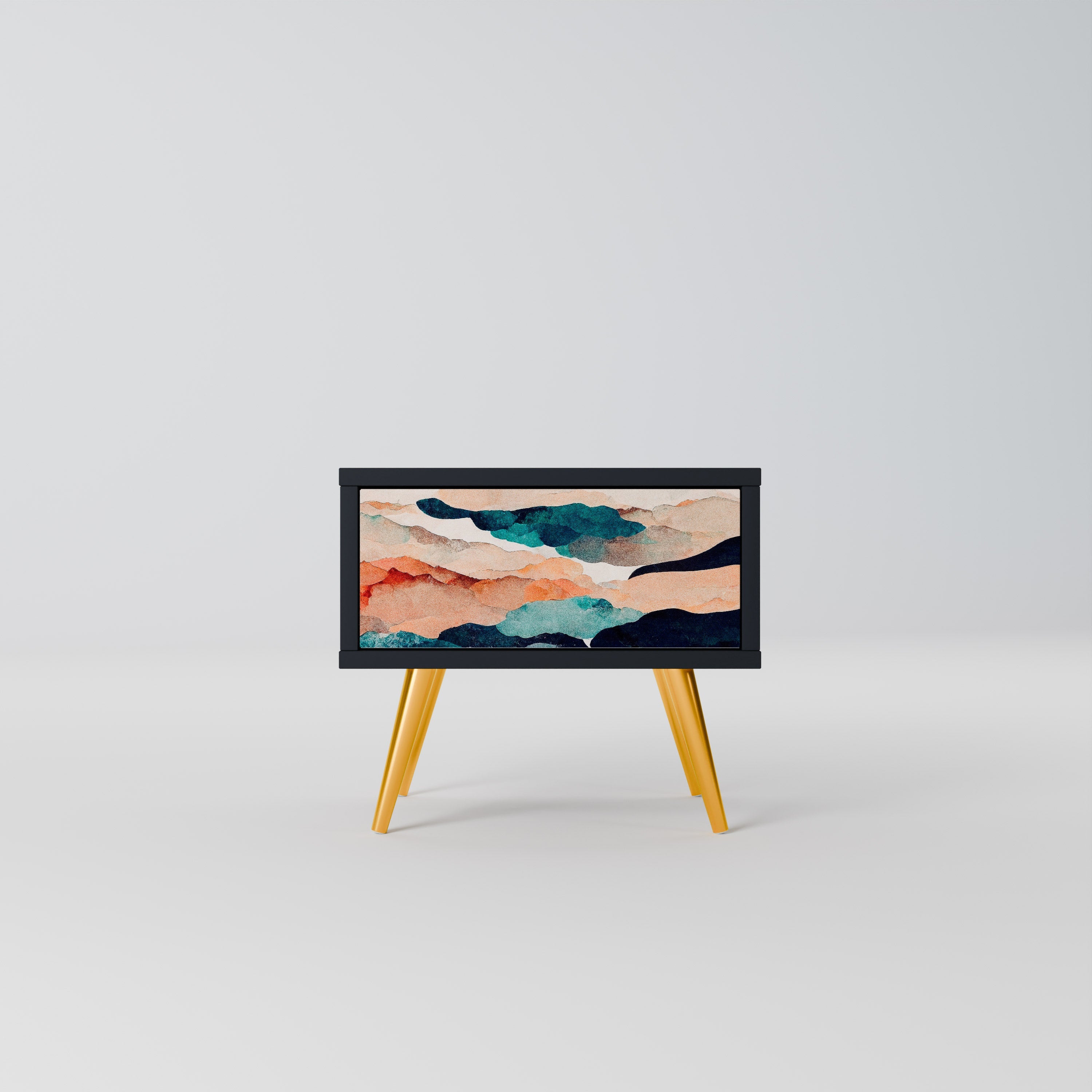 ABSTRACT LANDSCAPE Mesa de Cabeceira em Acabamento Preto