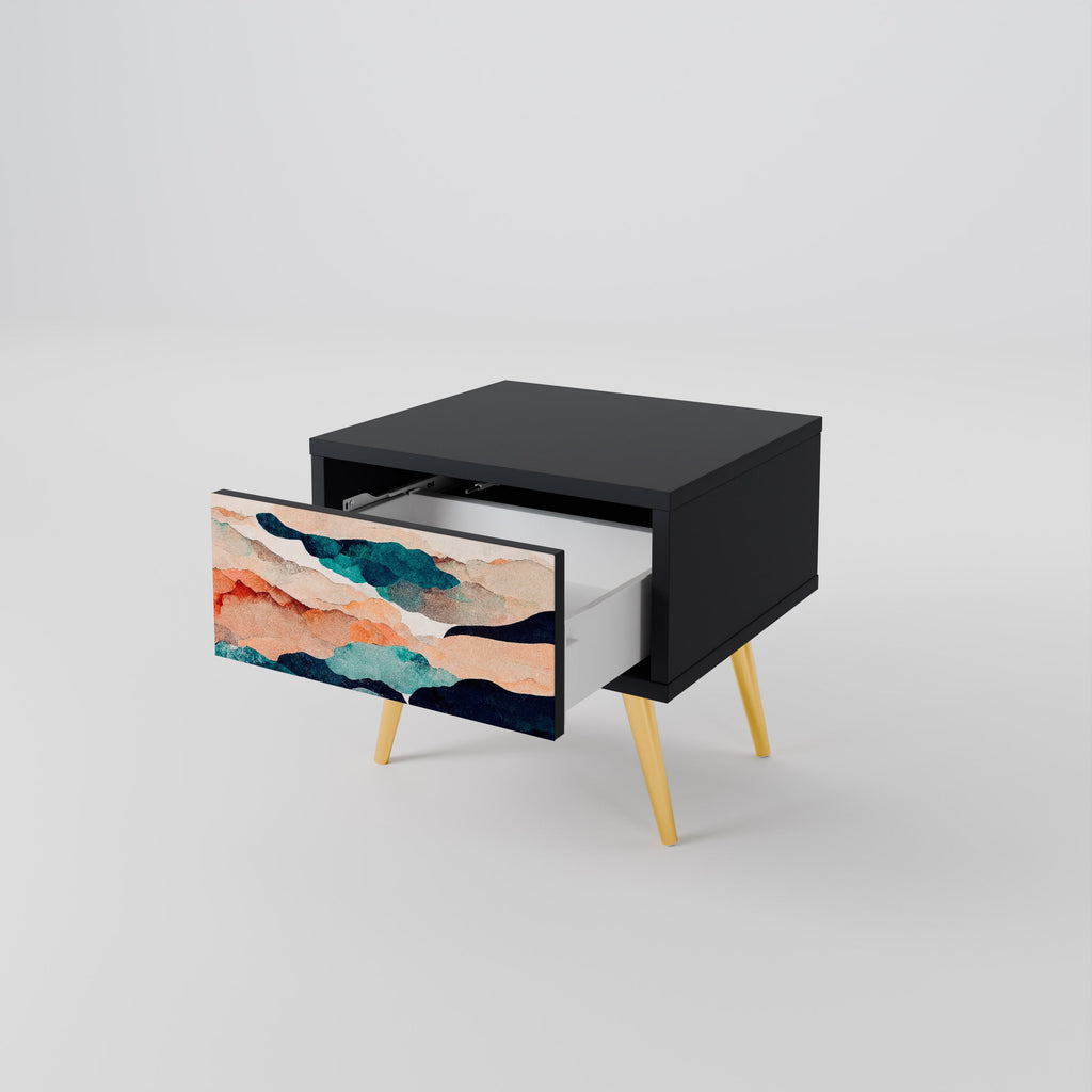 ABSTRACT LANDSCAPE Mesa de Cabeceira em Acabamento Preto