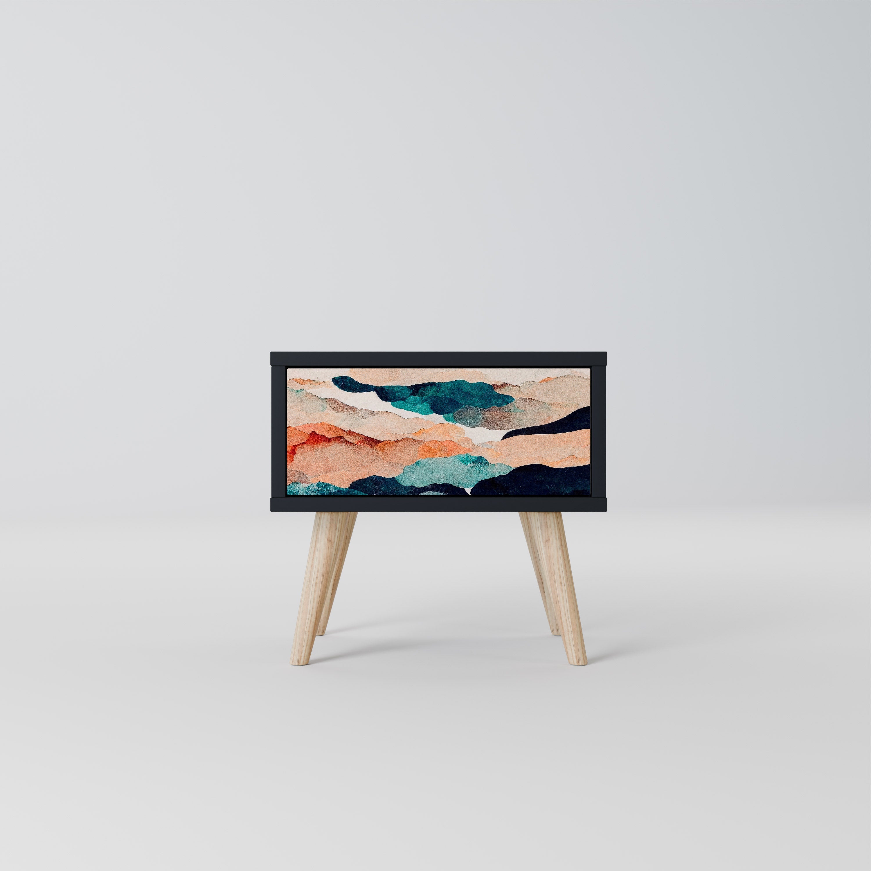 ABSTRACT LANDSCAPE Mesa de Cabeceira em Acabamento Preto