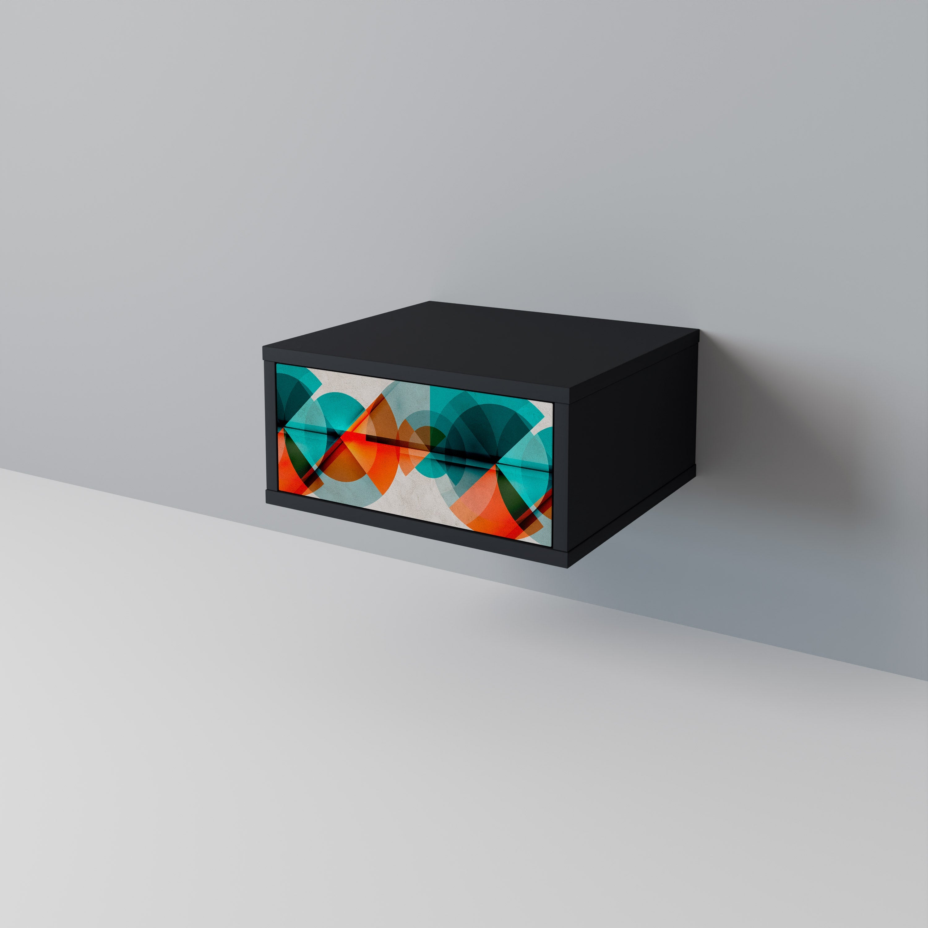 CIRCULAR RHAPSODY Nightstand in Black Finish