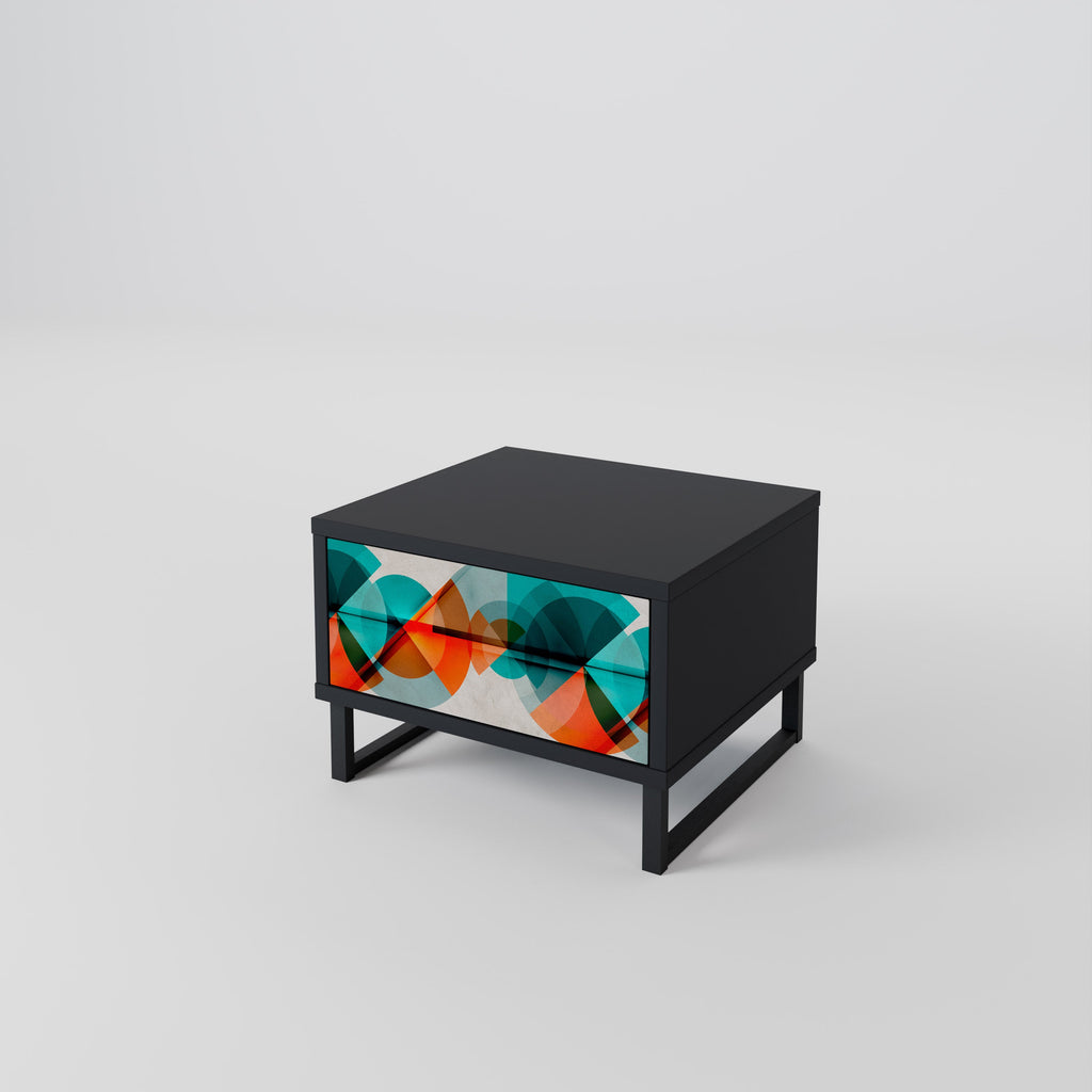 CIRCULAR RHAPSODY Nightstand in Black Finish
