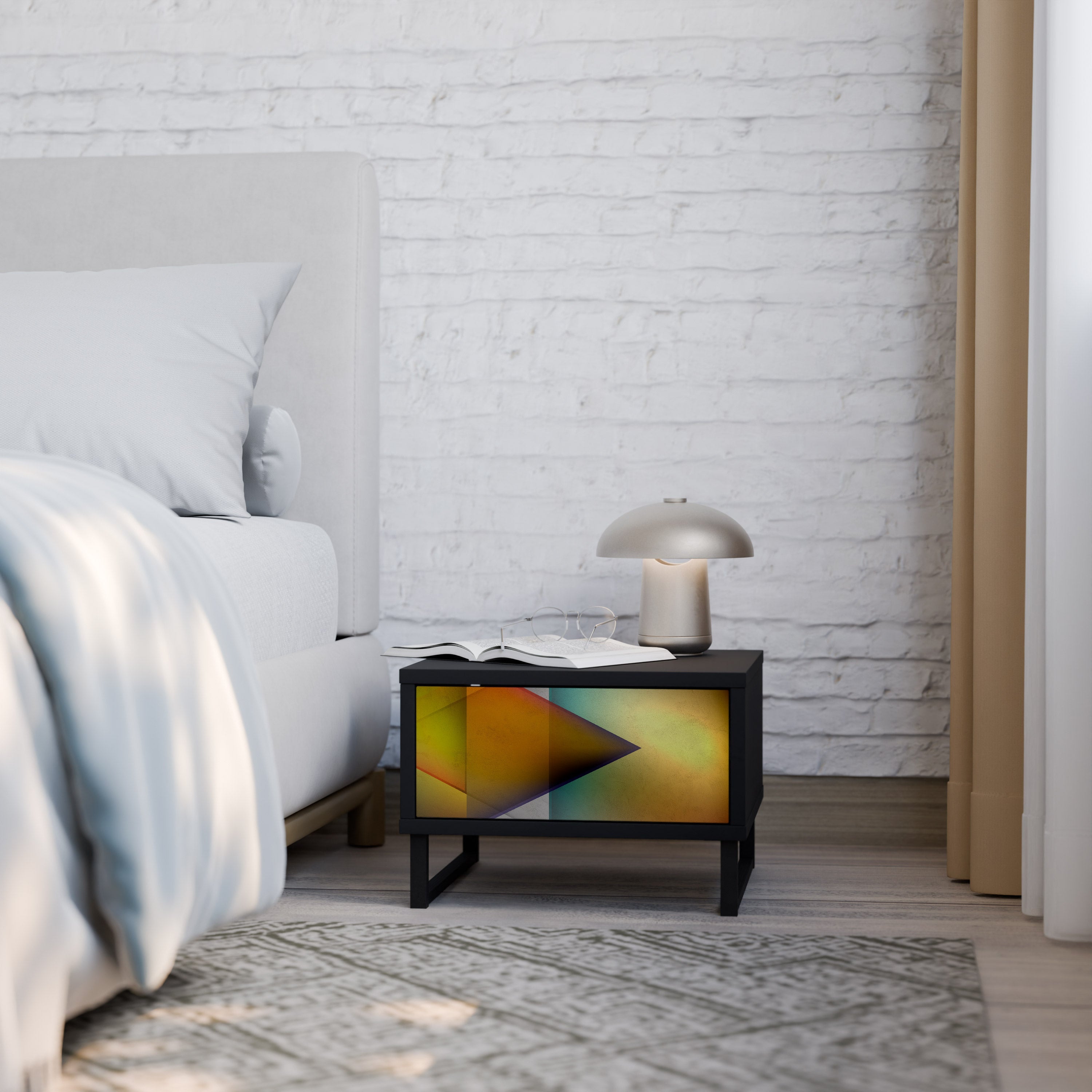 PIERCING SHARPNESS Mesa de Cabeceira em Acabamento Preto