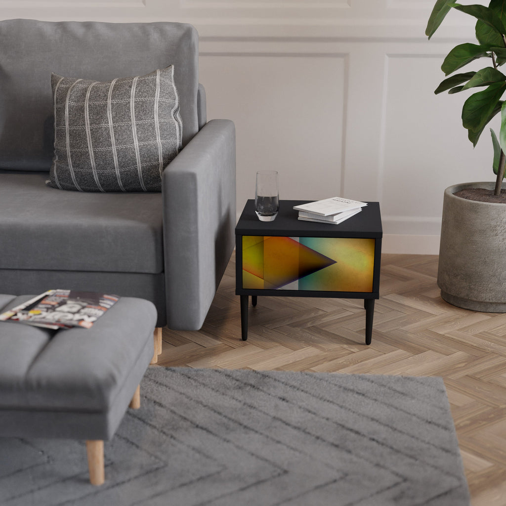 PIERCING SHARPNESS Mesa de Cabeceira em Acabamento Preto