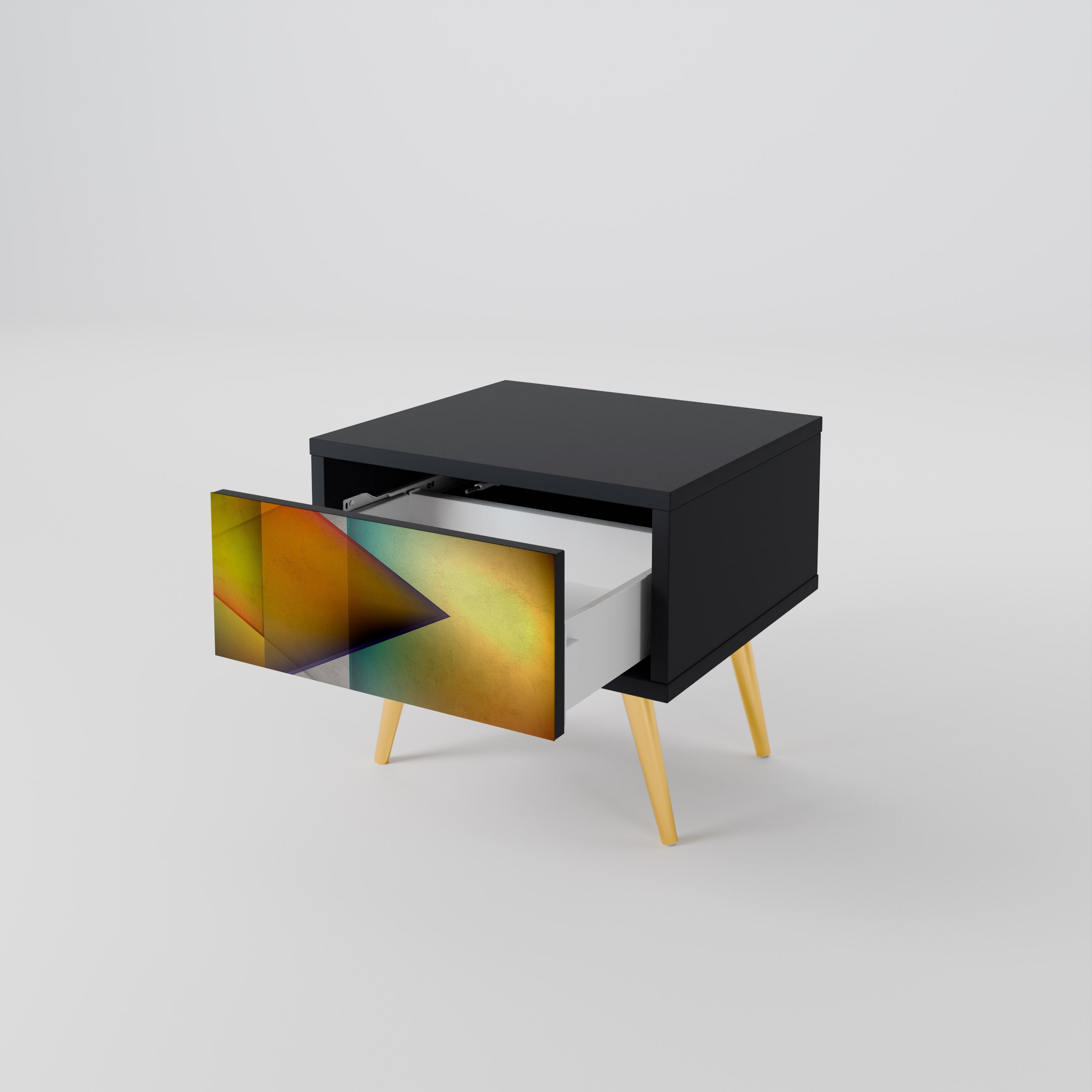 PIERCING SHARPNESS Mesa de Cabeceira em Acabamento Preto