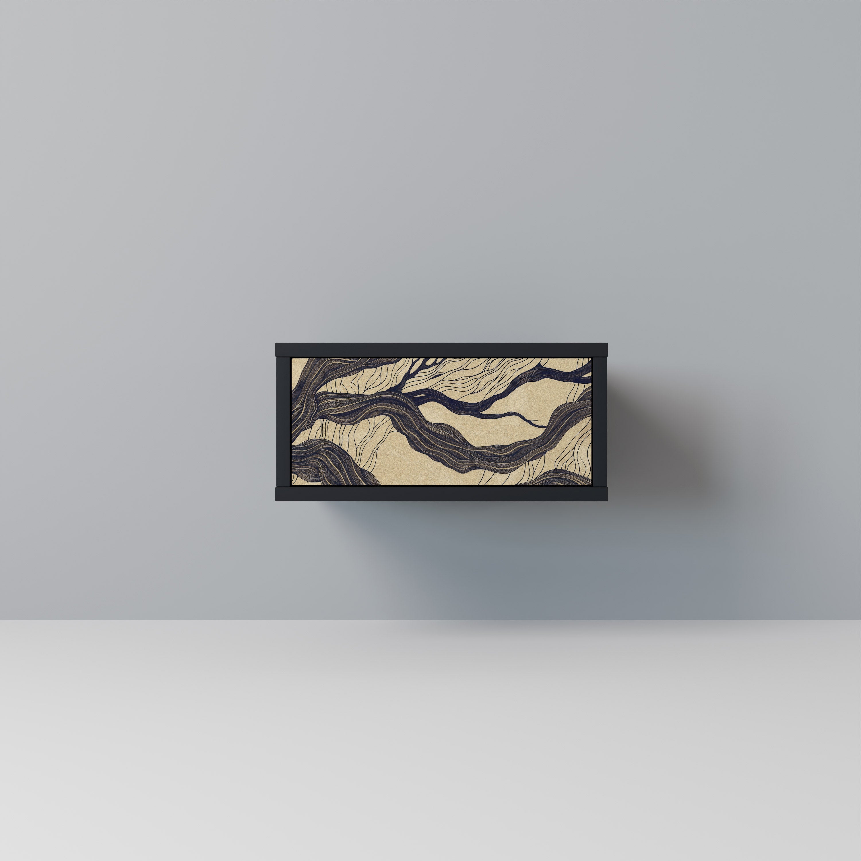 UNIFIED FRAGMENTS Mesa de Cabeceira em Acabamento Preto