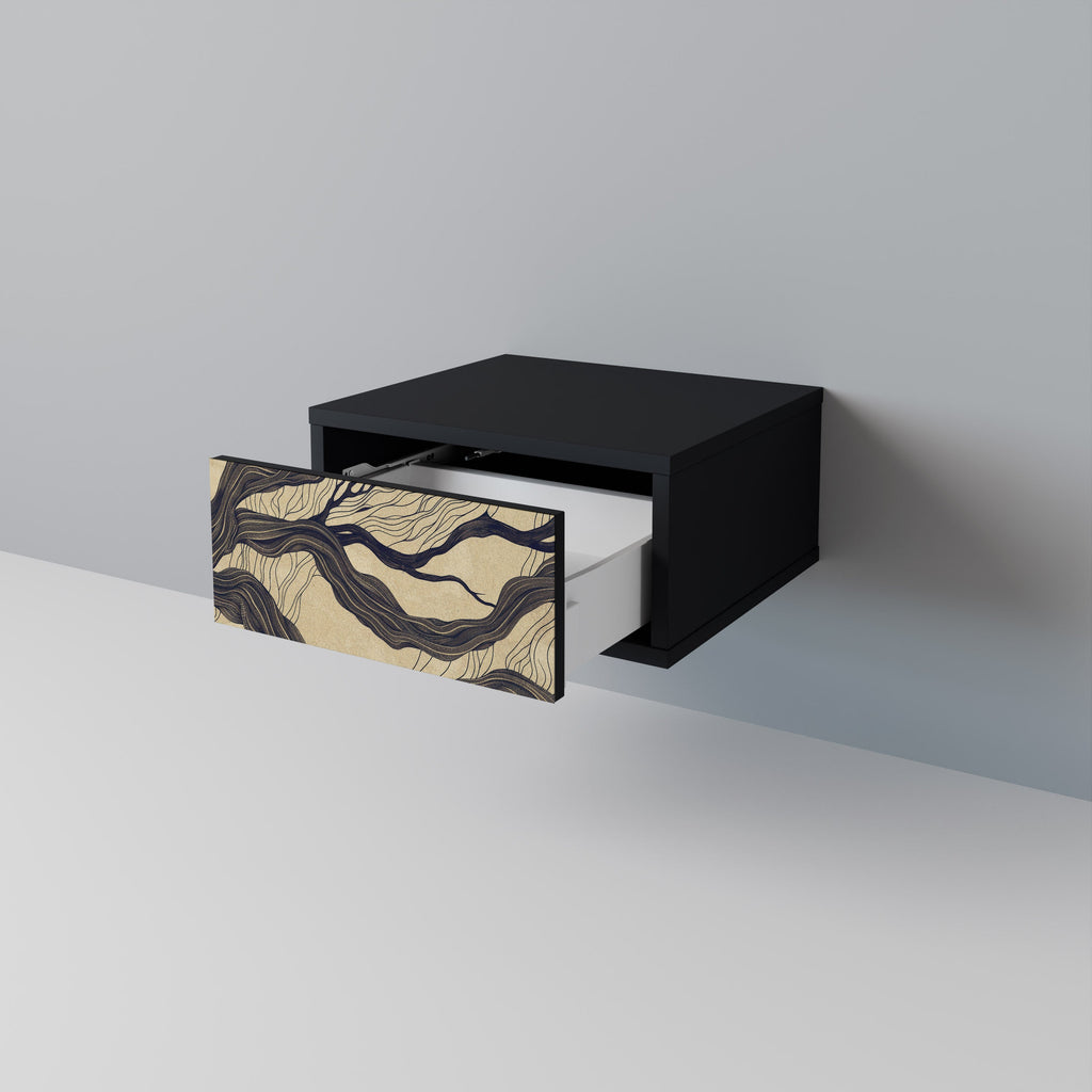 UNIFIED FRAGMENTS Mesa de Cabeceira em Acabamento Preto