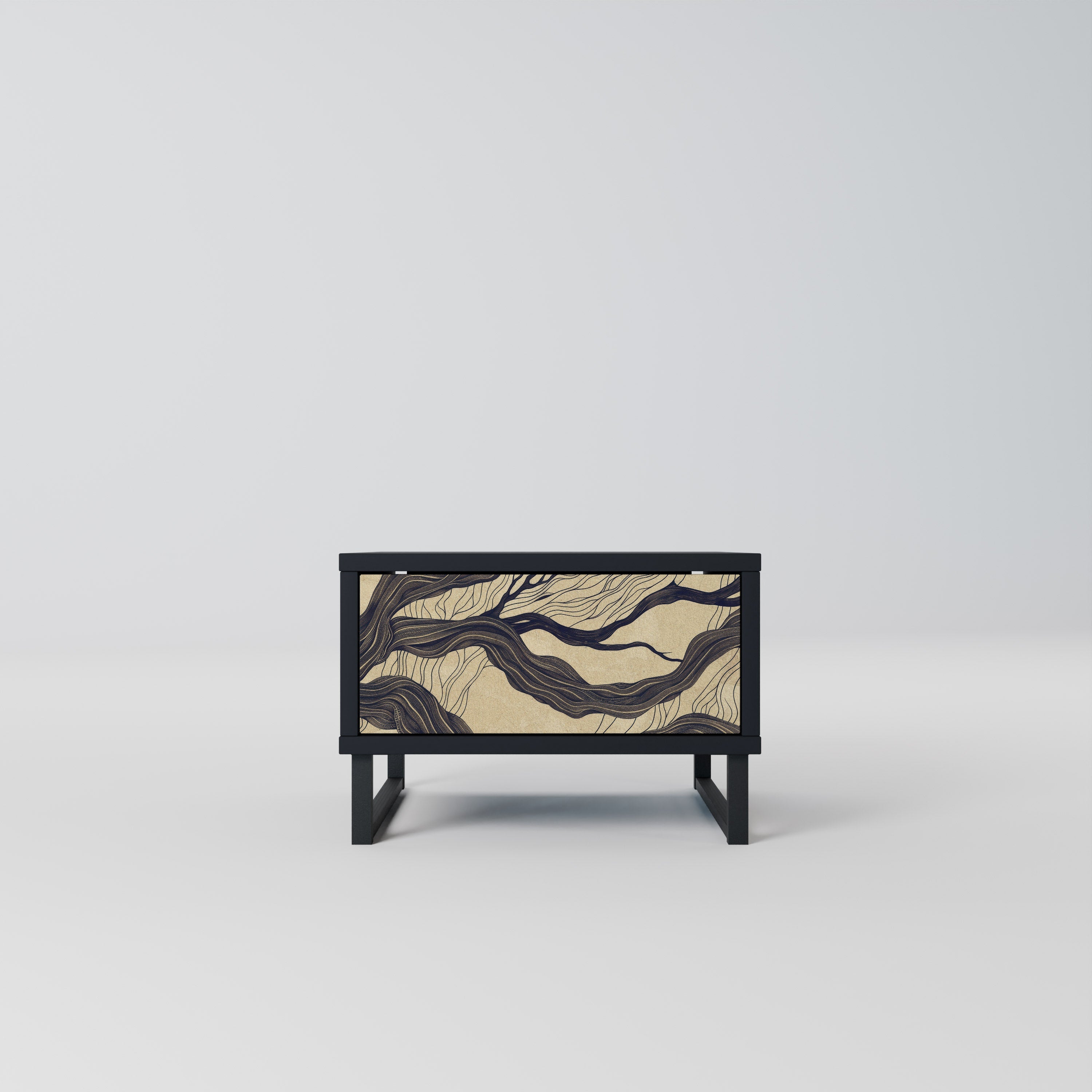 UNIFIED FRAGMENTS Mesa de Cabeceira em Acabamento Preto