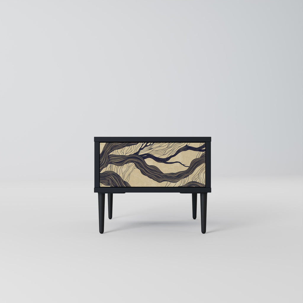 UNIFIED FRAGMENTS Mesa de Cabeceira em Acabamento Preto