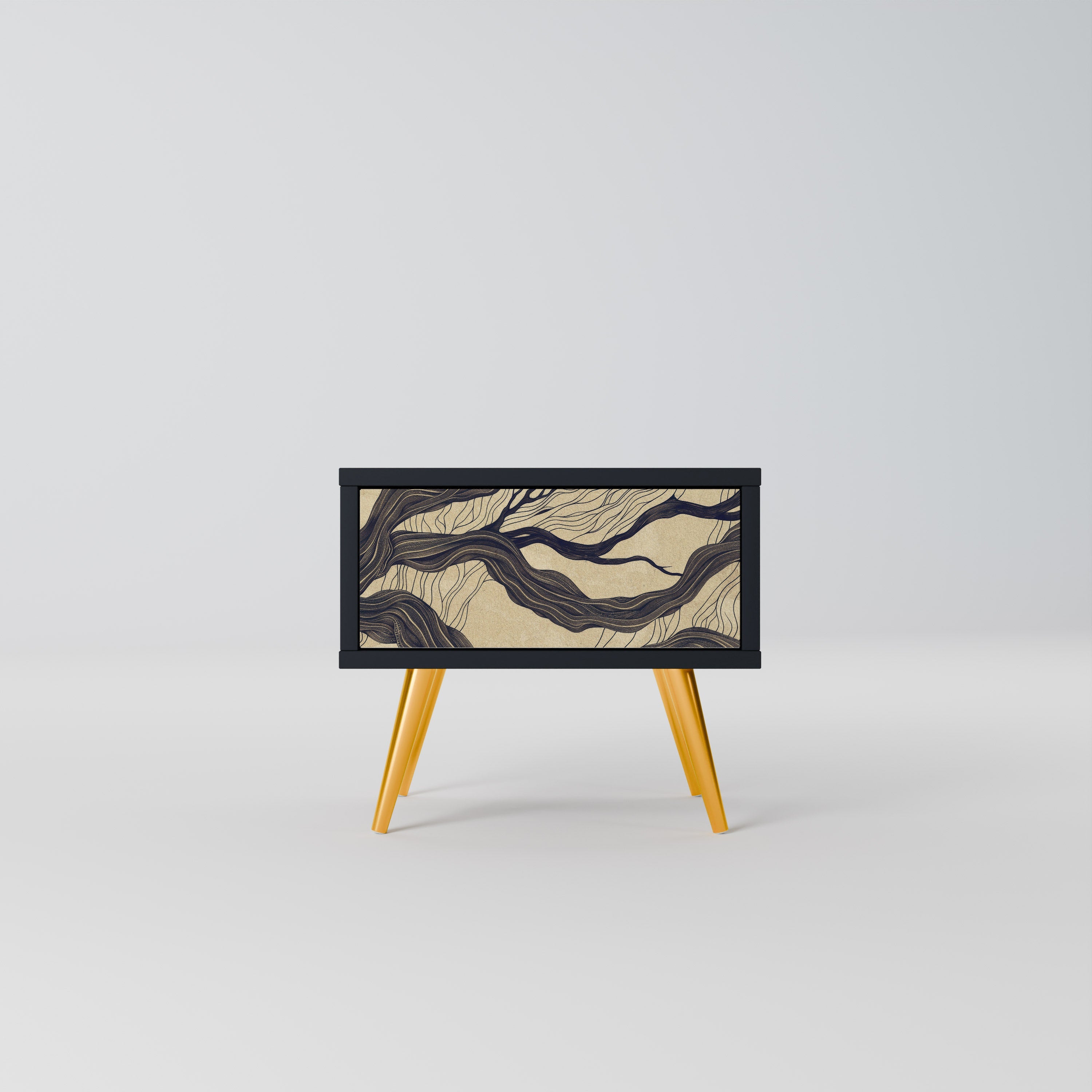 UNIFIED FRAGMENTS Mesa de Cabeceira em Acabamento Preto