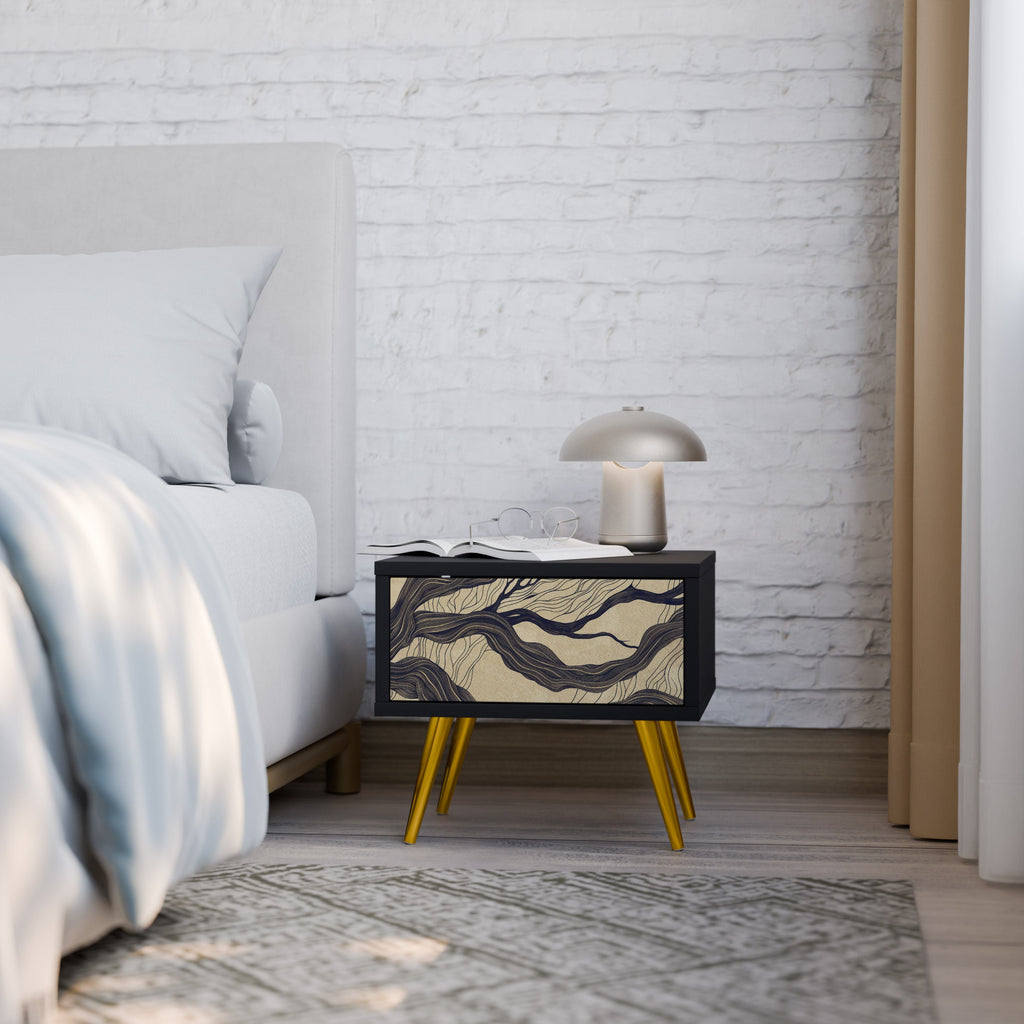 UNIFIED FRAGMENTS Mesa de Cabeceira em Acabamento Preto