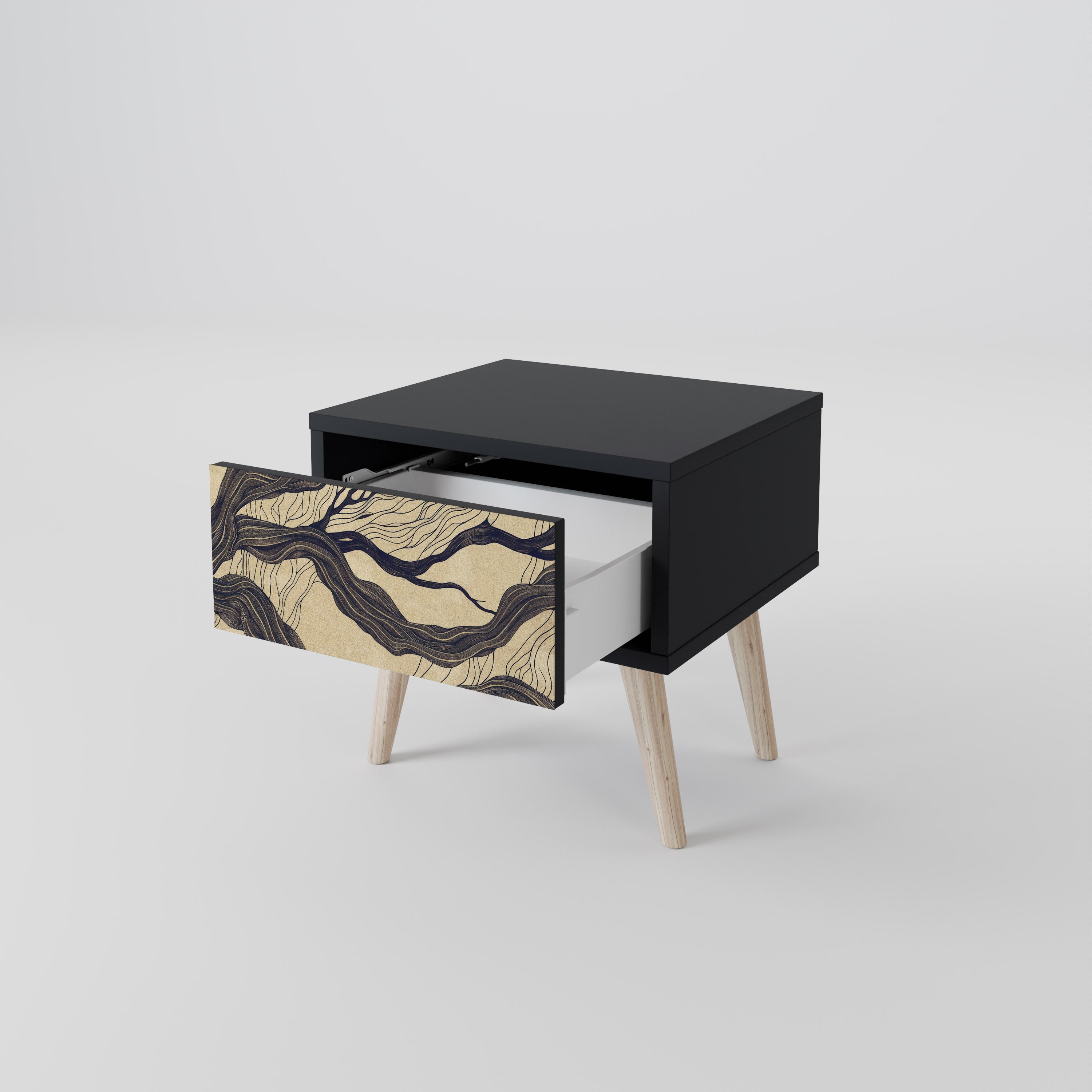 UNIFIED FRAGMENTS Mesa de Cabeceira em Acabamento Preto