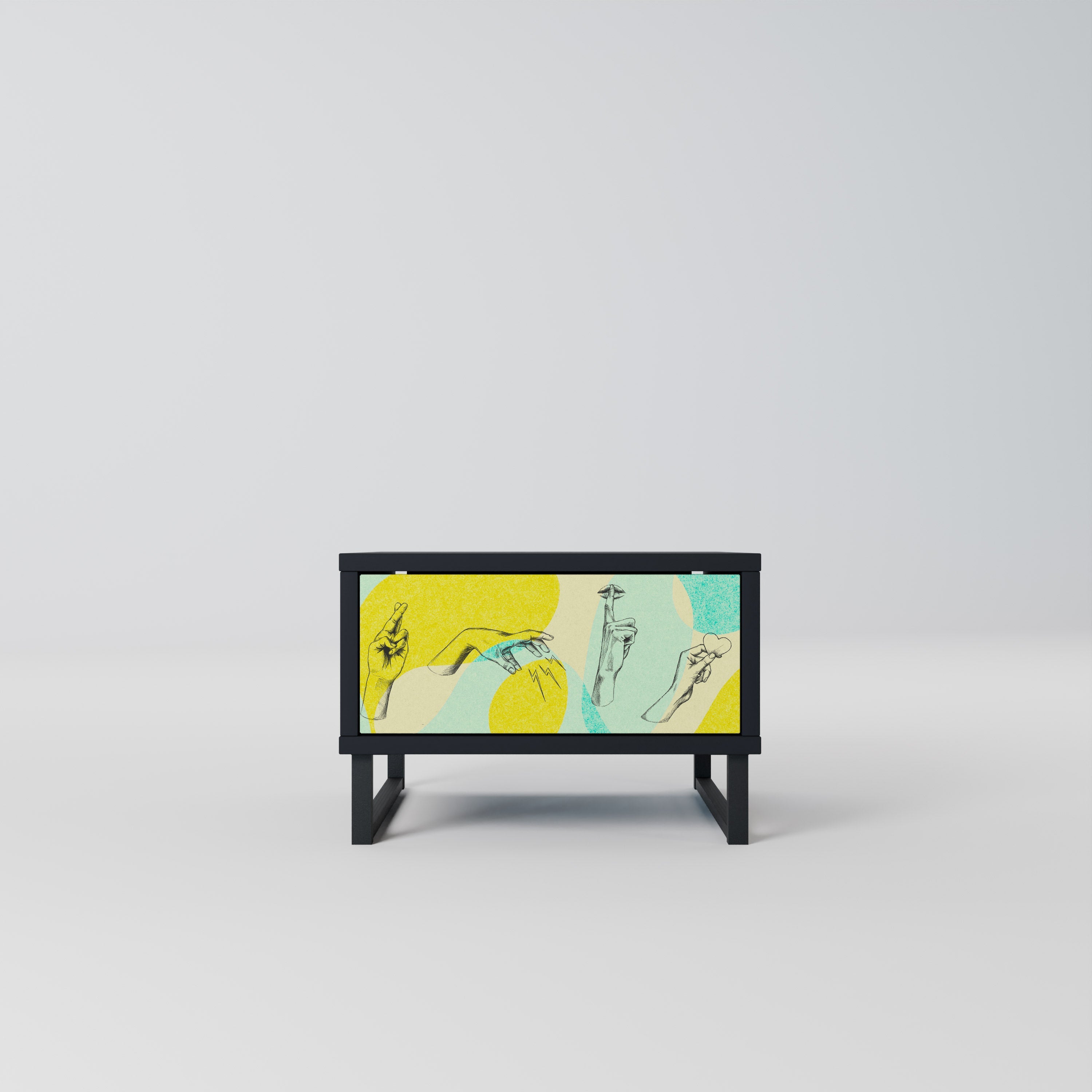 BODY LANGUAGE Mesa de Cabeceira em Acabamento Preto