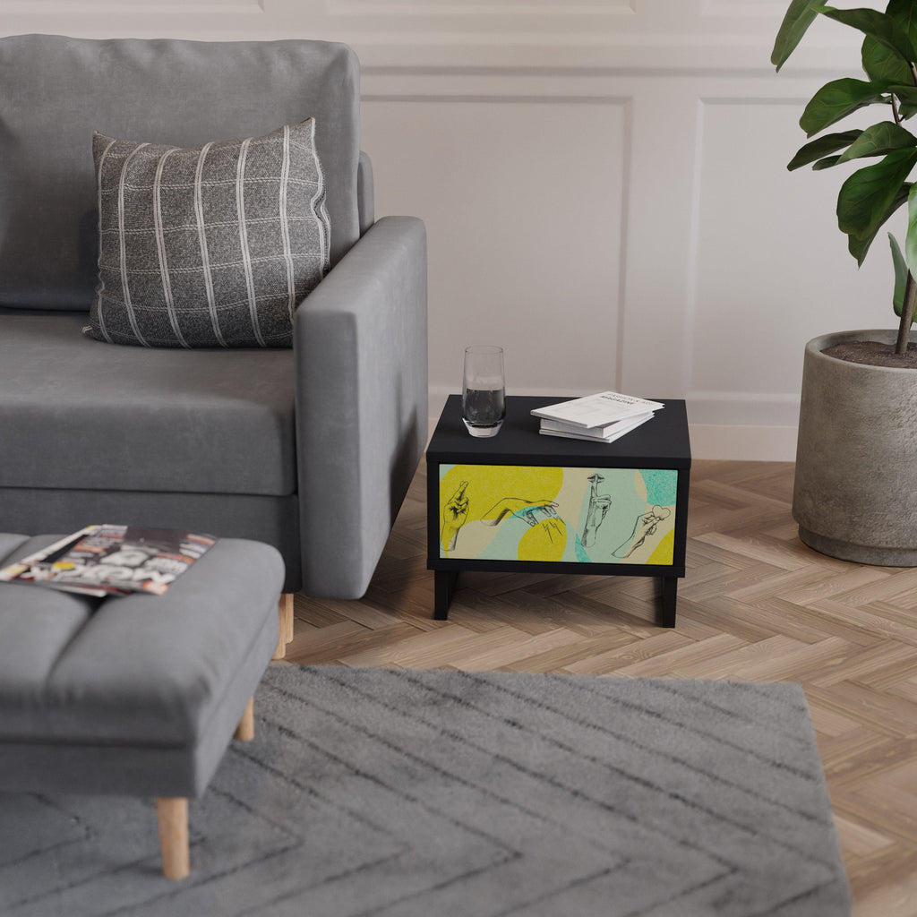 BODY LANGUAGE Nightstand in Black Finish