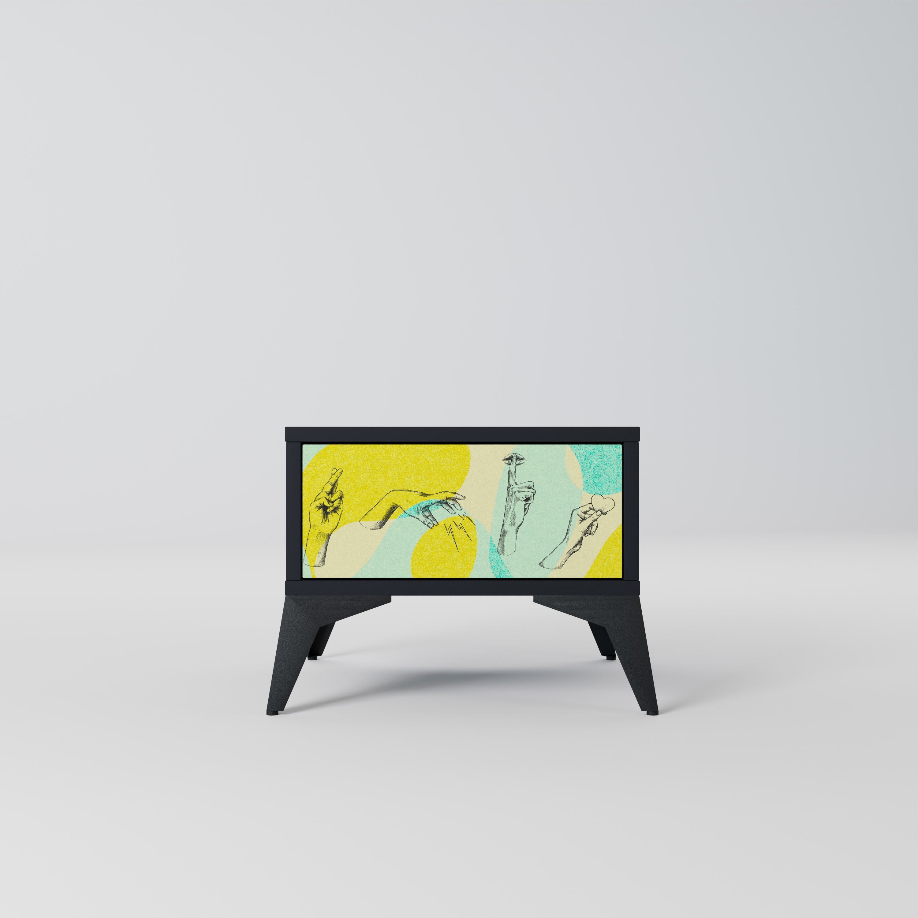 BODY LANGUAGE Mesa de Cabeceira em Acabamento Preto