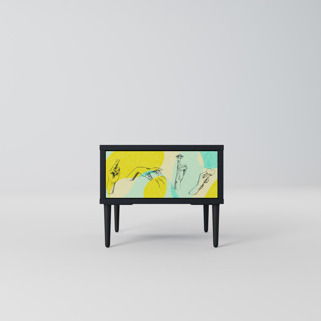 BODY LANGUAGE Nightstand in Black Finish