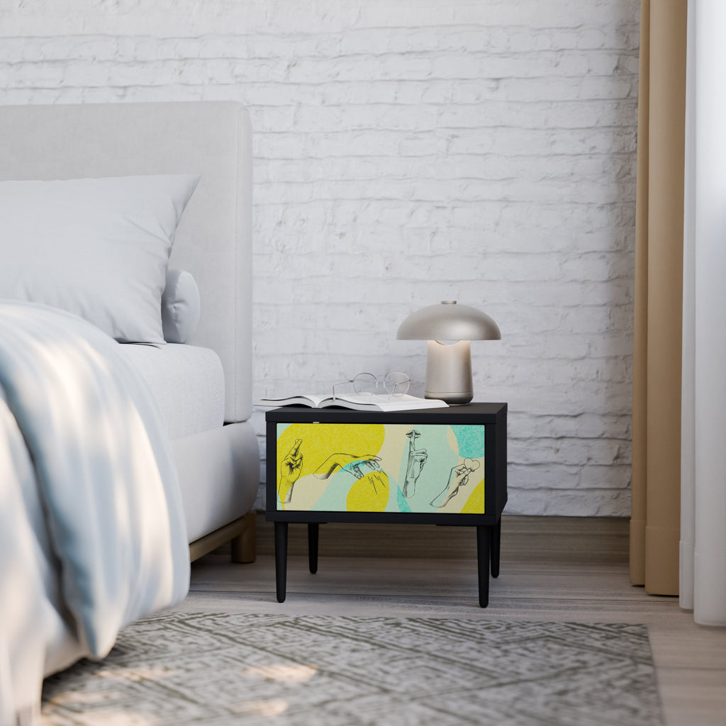 BODY LANGUAGE Nightstand in Black Finish