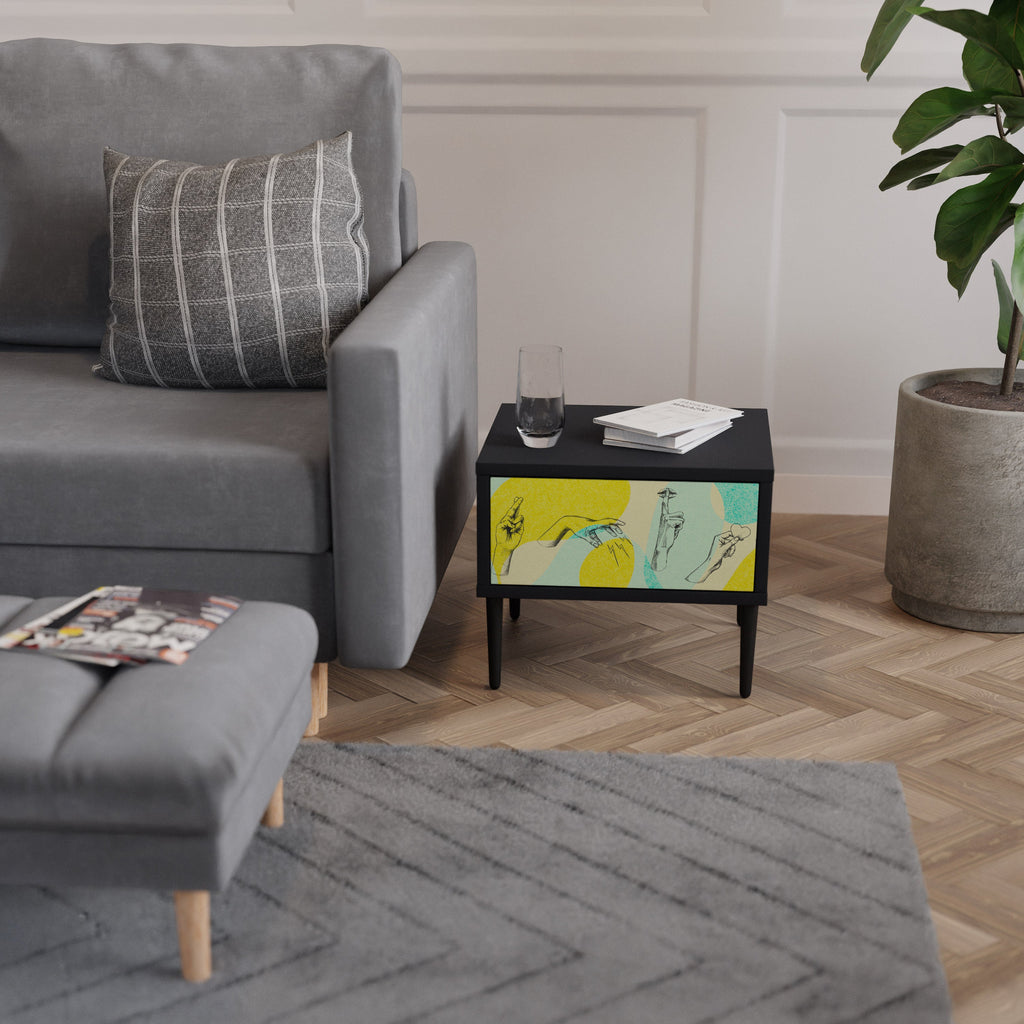 BODY LANGUAGE Nightstand in Black Finish