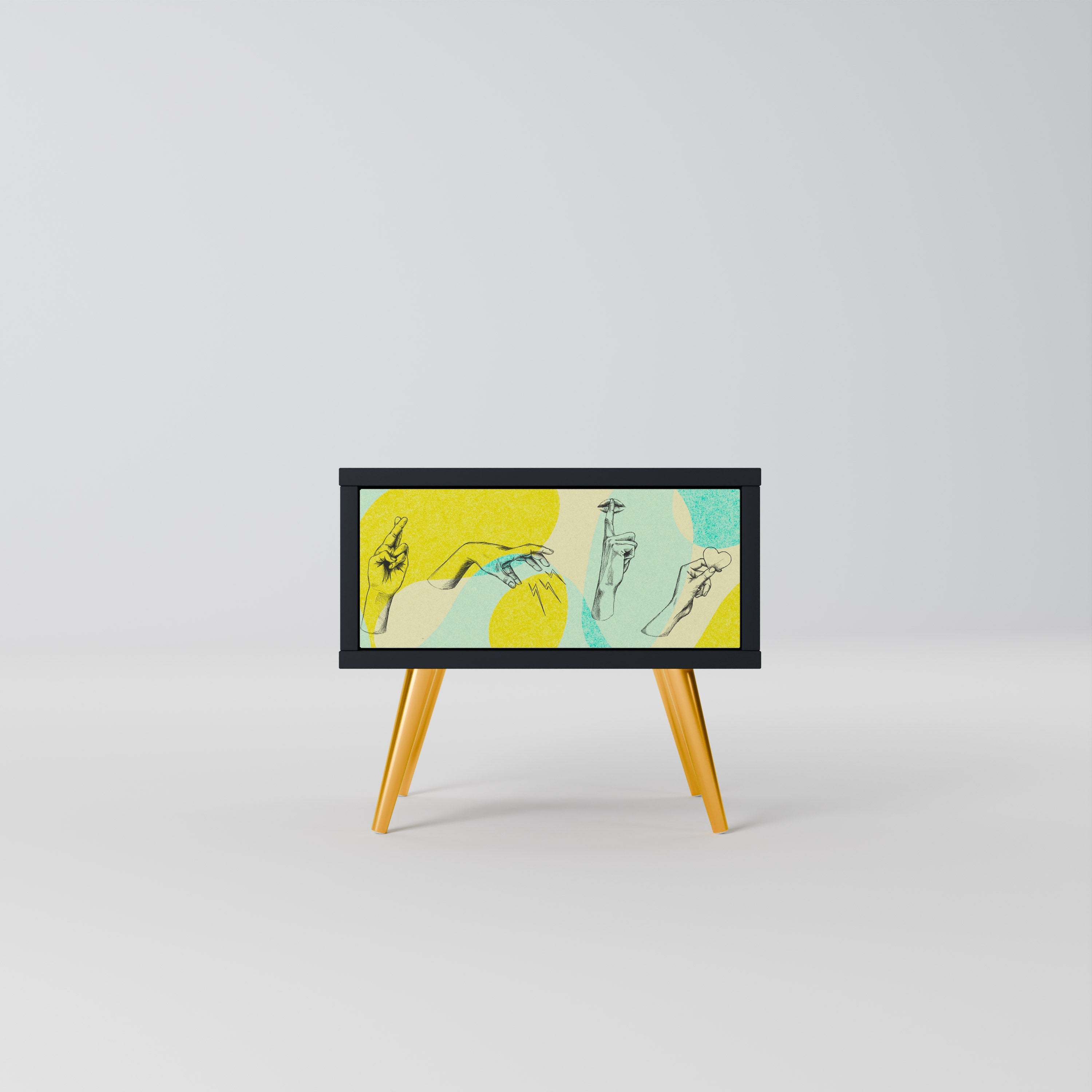 BODY LANGUAGE Mesa de Cabeceira em Acabamento Preto