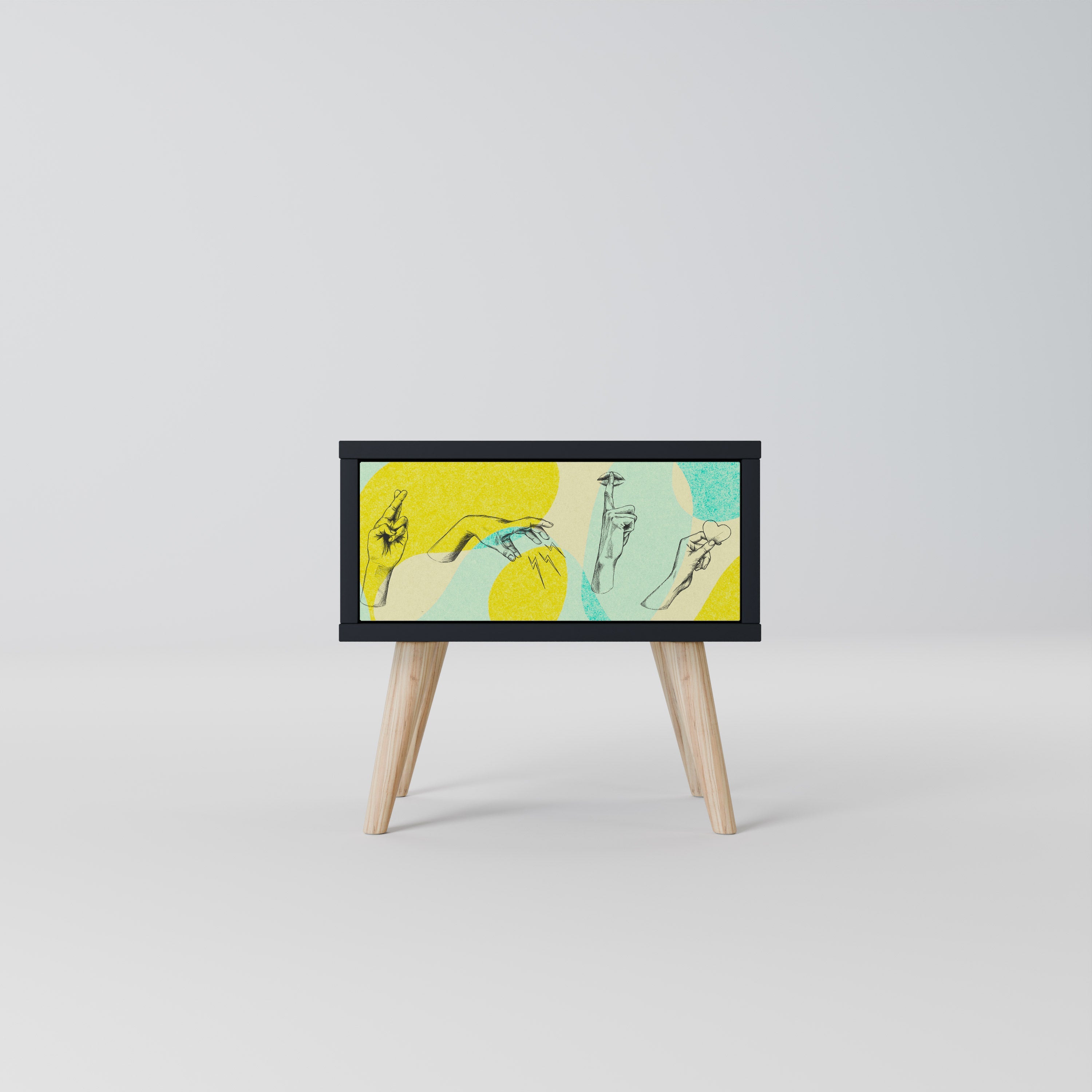 BODY LANGUAGE Mesa de Cabeceira em Acabamento Preto