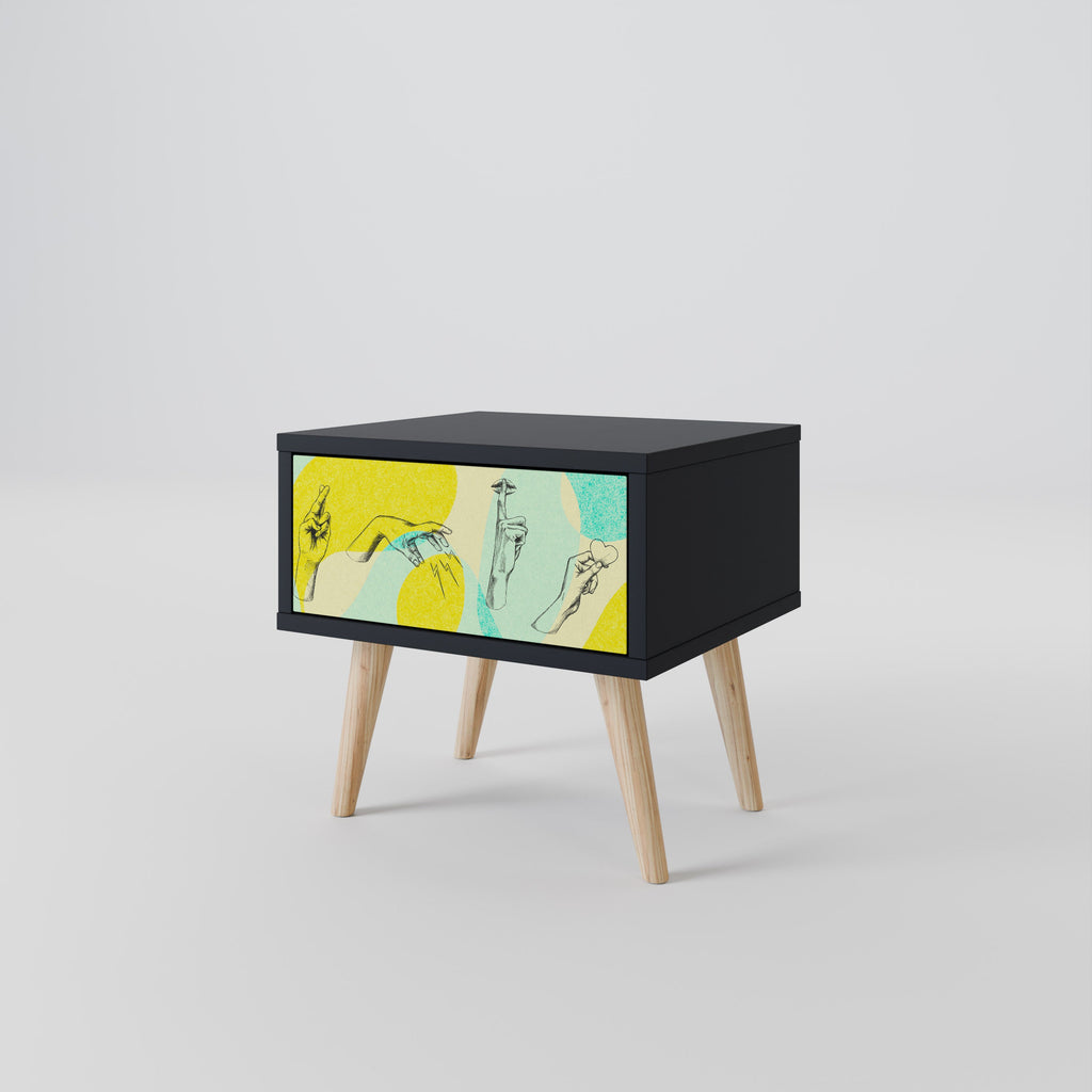 BODY LANGUAGE Nightstand in Black Finish