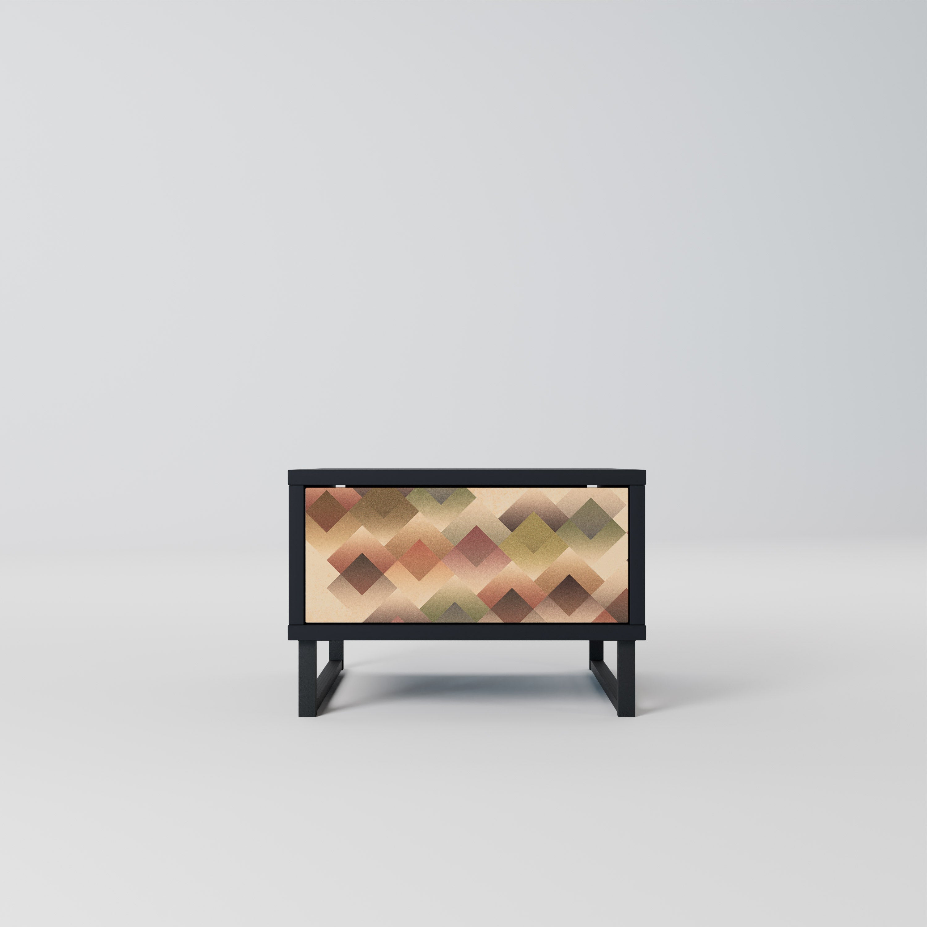 GEOMETRIC FUSION Mesa de Cabeceira em Acabamento Preto