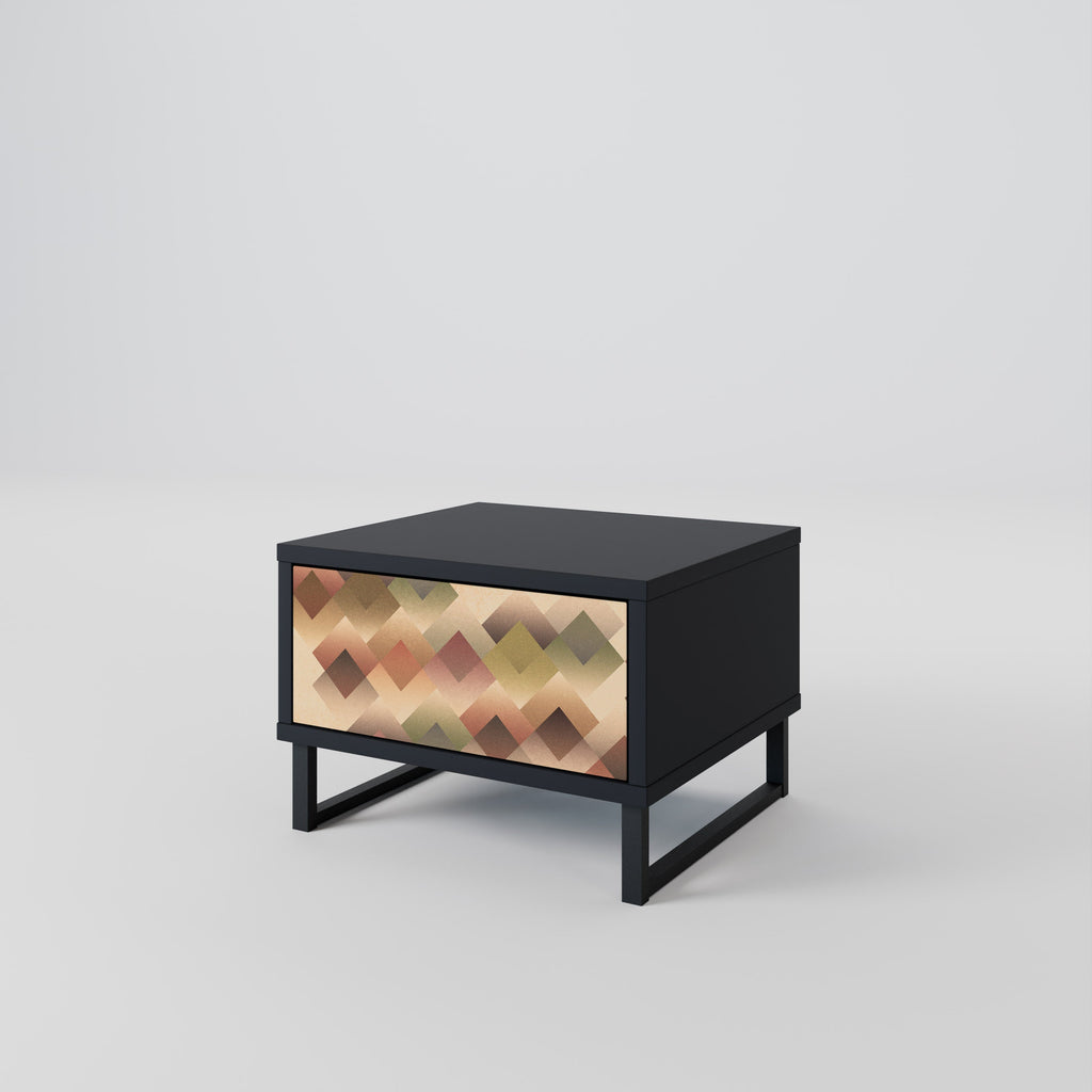 GEOMETRIC FUSION Nightstand in Black Finish