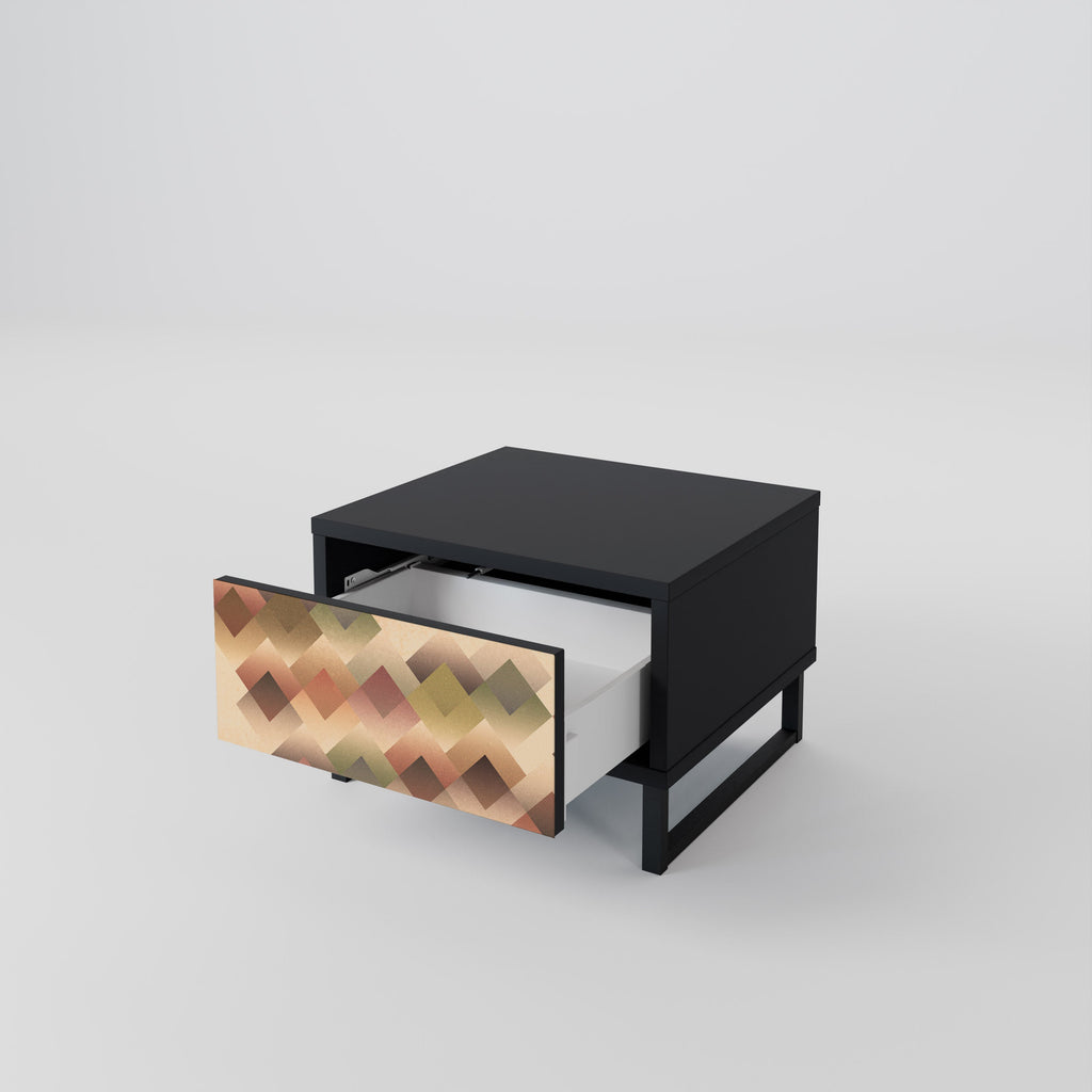 GEOMETRIC FUSION Nightstand in Black Finish