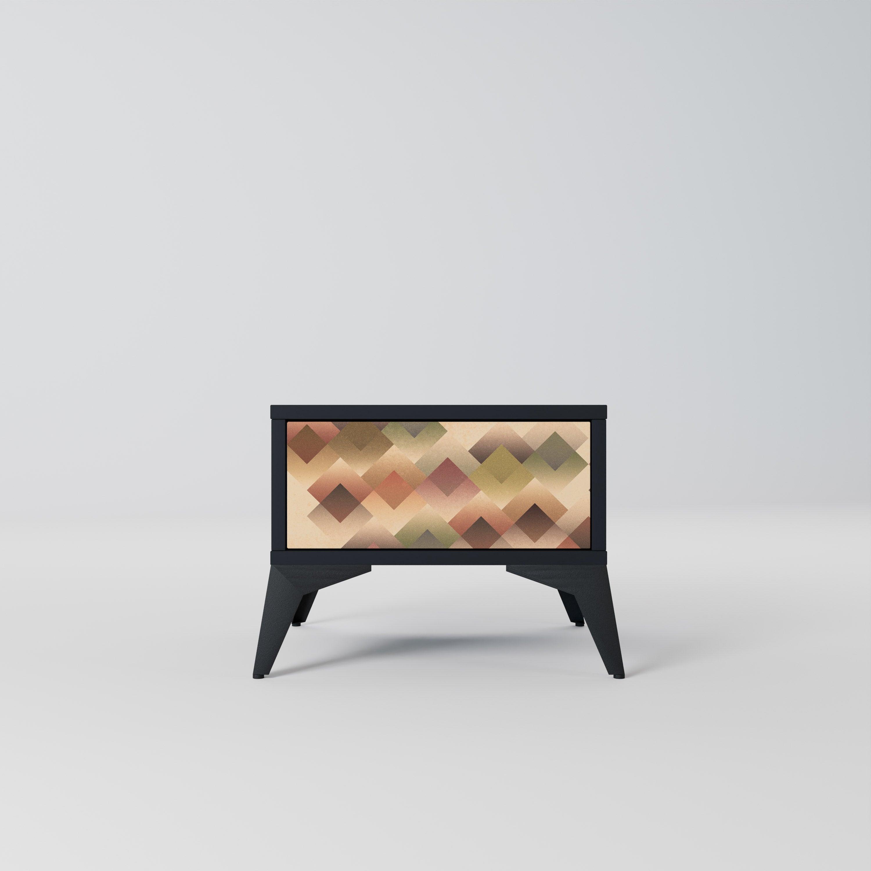 GEOMETRIC FUSION Mesa de Cabeceira em Acabamento Preto