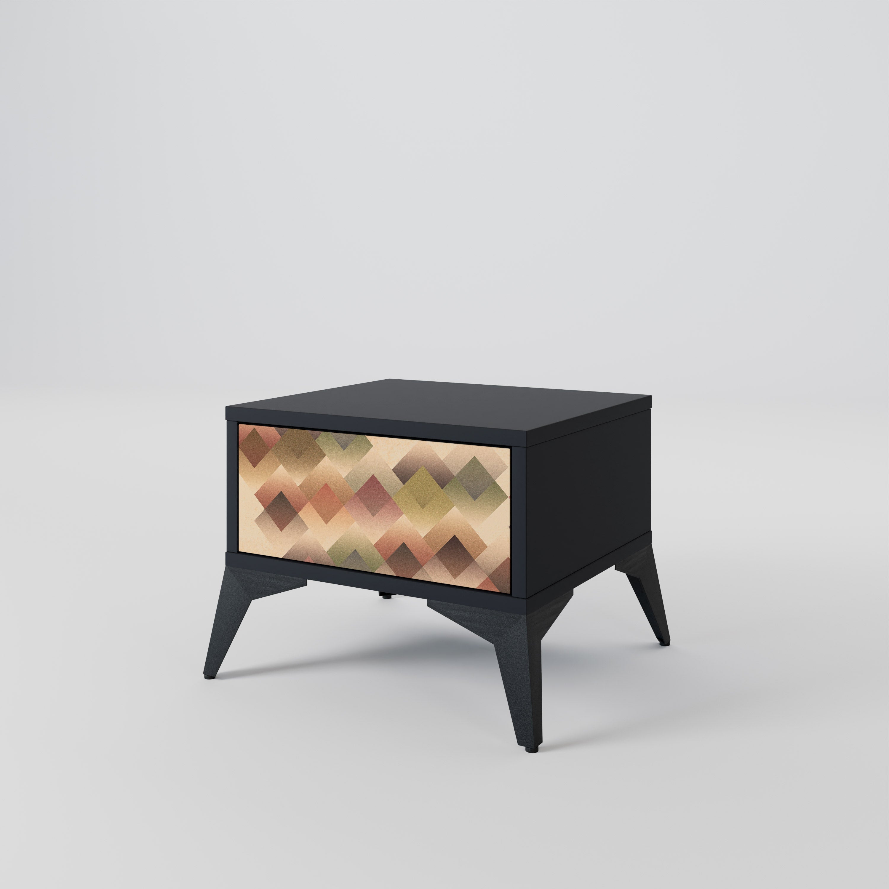 GEOMETRIC FUSION Nightstand in Black Finish