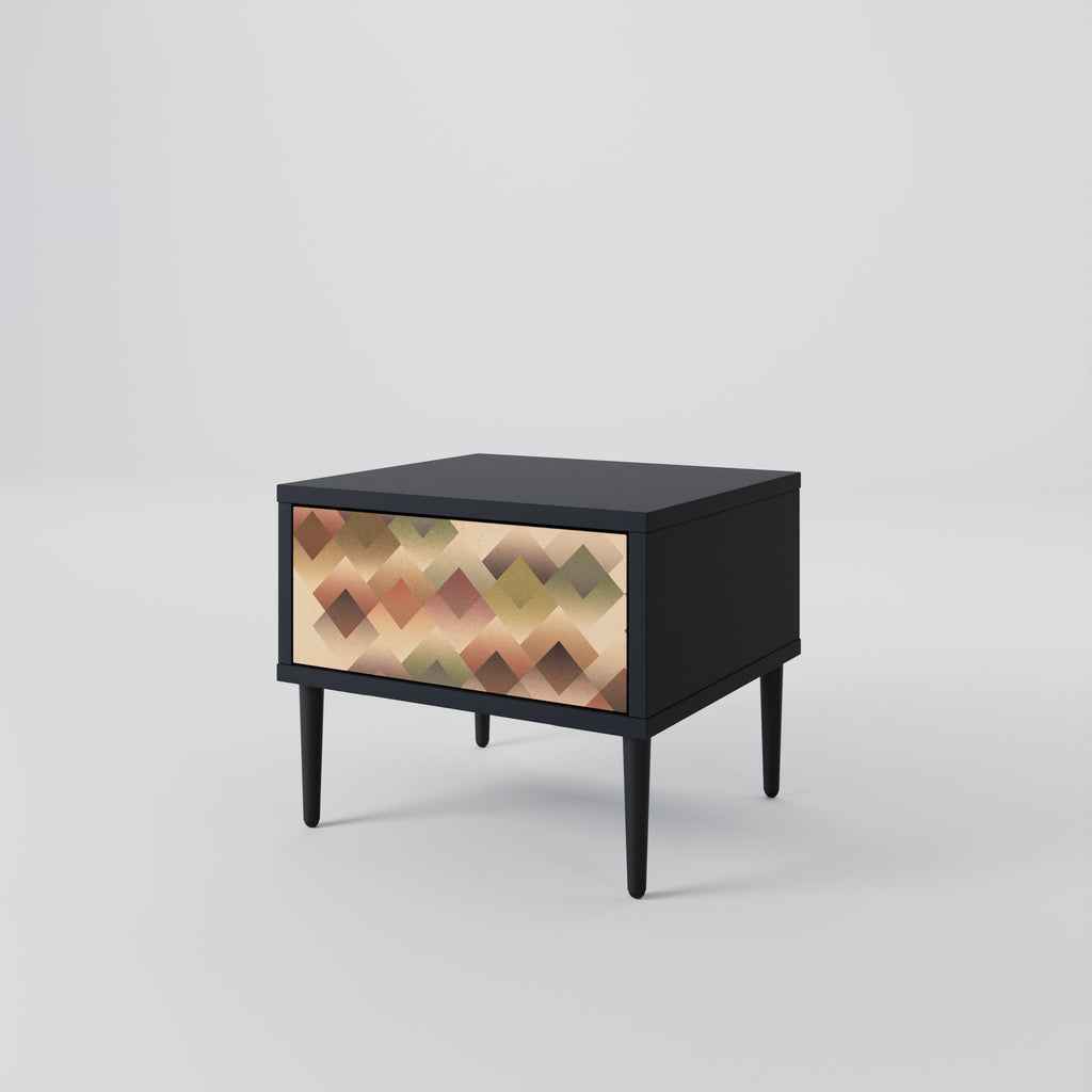 GEOMETRIC FUSION Nightstand in Black Finish