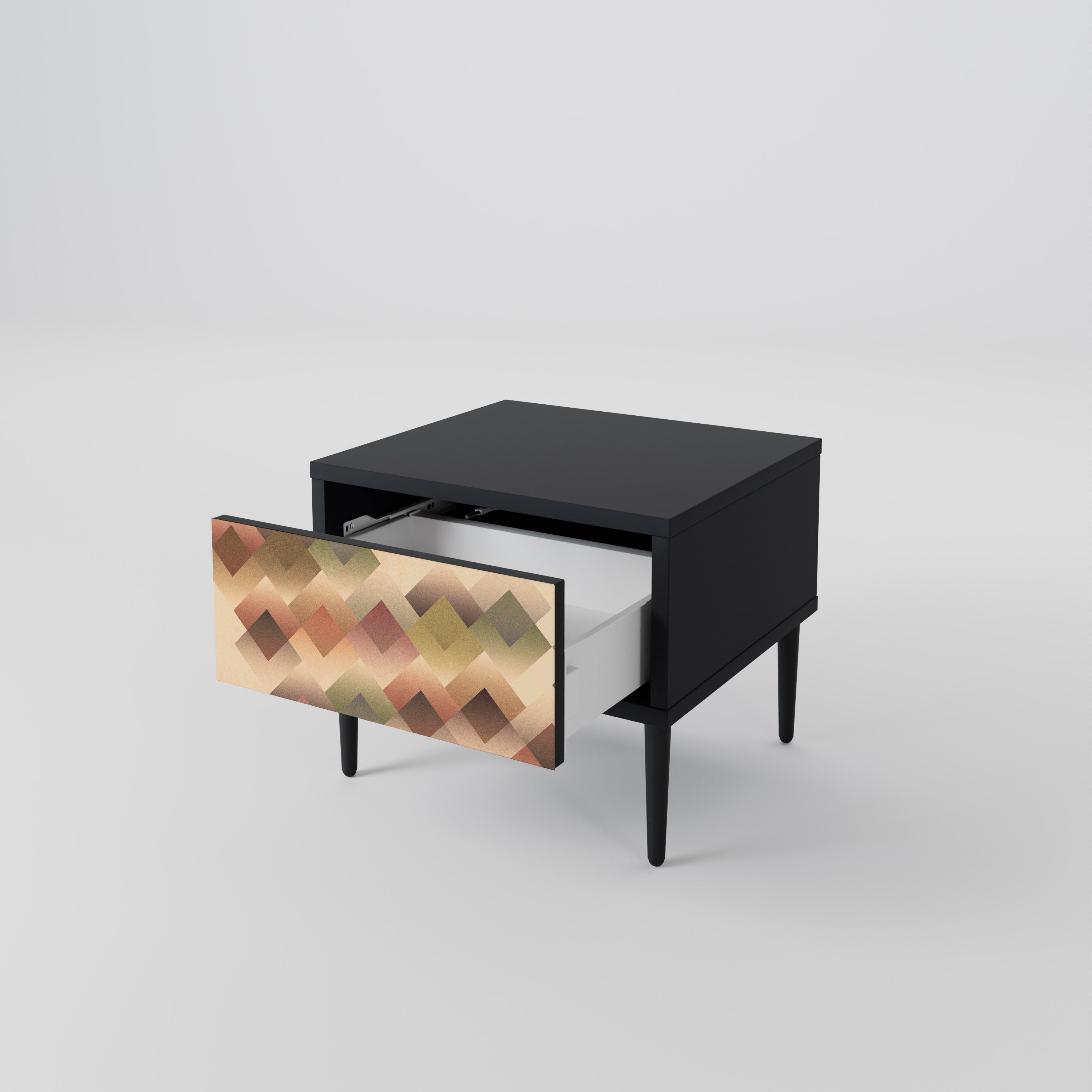 GEOMETRIC FUSION Nightstand in Black Finish