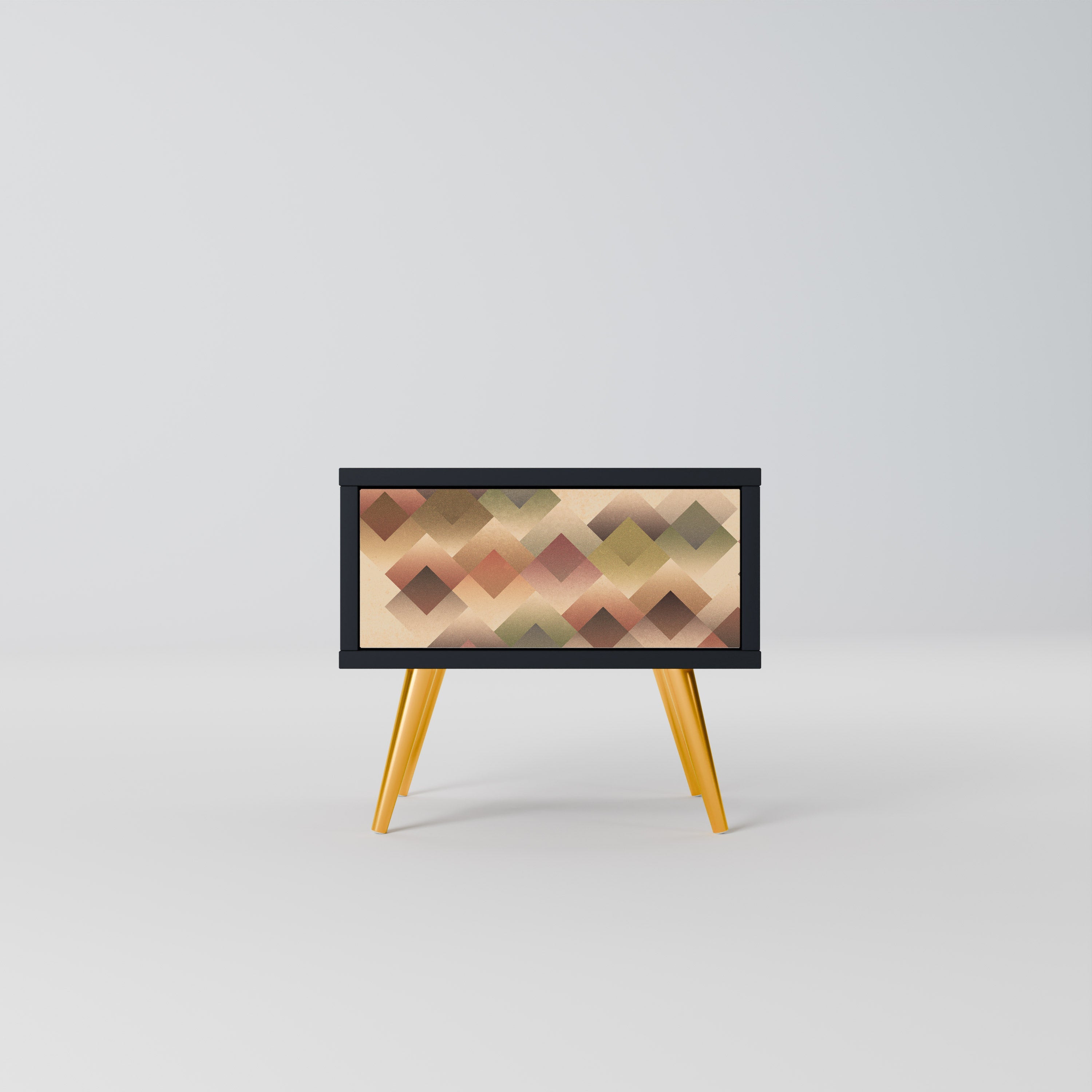 GEOMETRIC FUSION Mesa de Cabeceira em Acabamento Preto